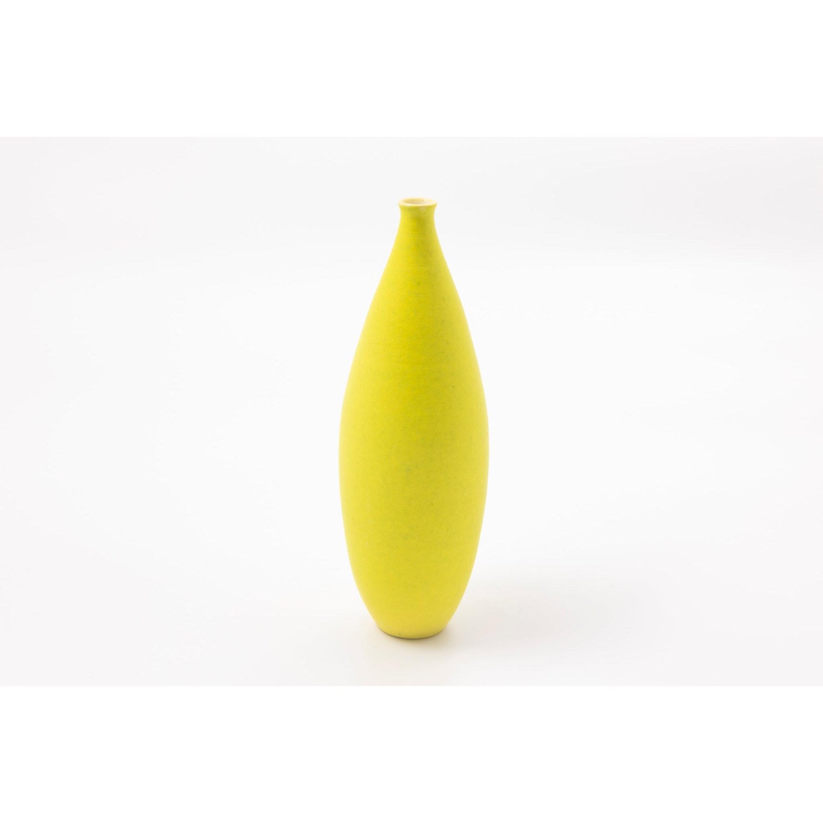 'LB202 Pistachio tall slim oval vase' by Lucy Burley ceramics, available at Padstow Gallery, Cornwall