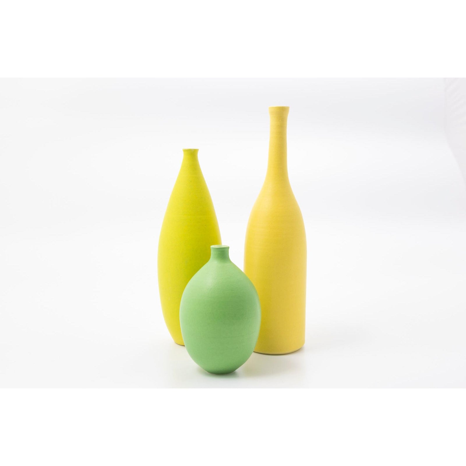 'LB206 Apple Green oval vase' by Lucy Burley ceramics, available at Padstow Gallery, Cornwall