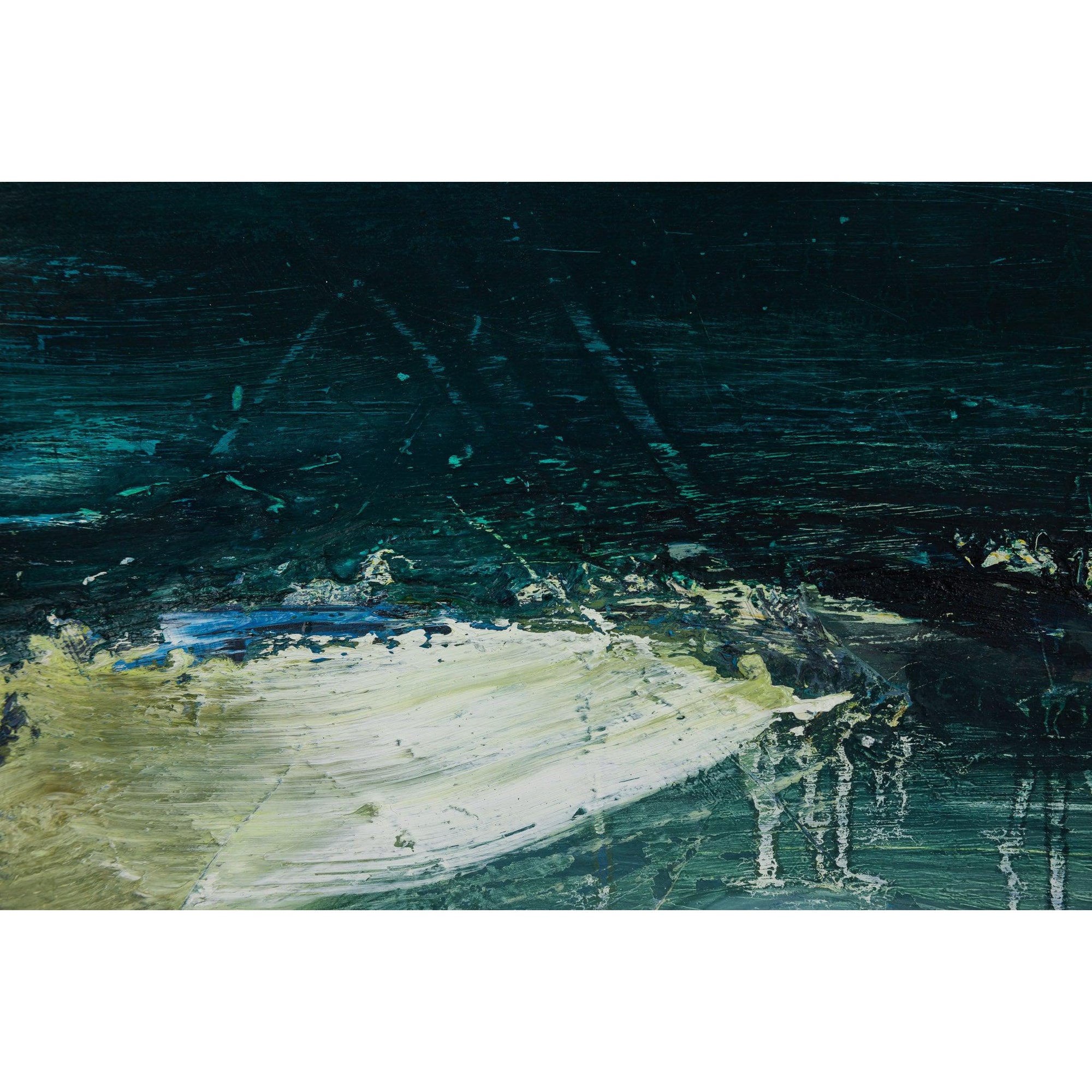 'Emerald Coastal' oil original by Justine Lois Thorpe, available at Padstow Gallery, Cornwall