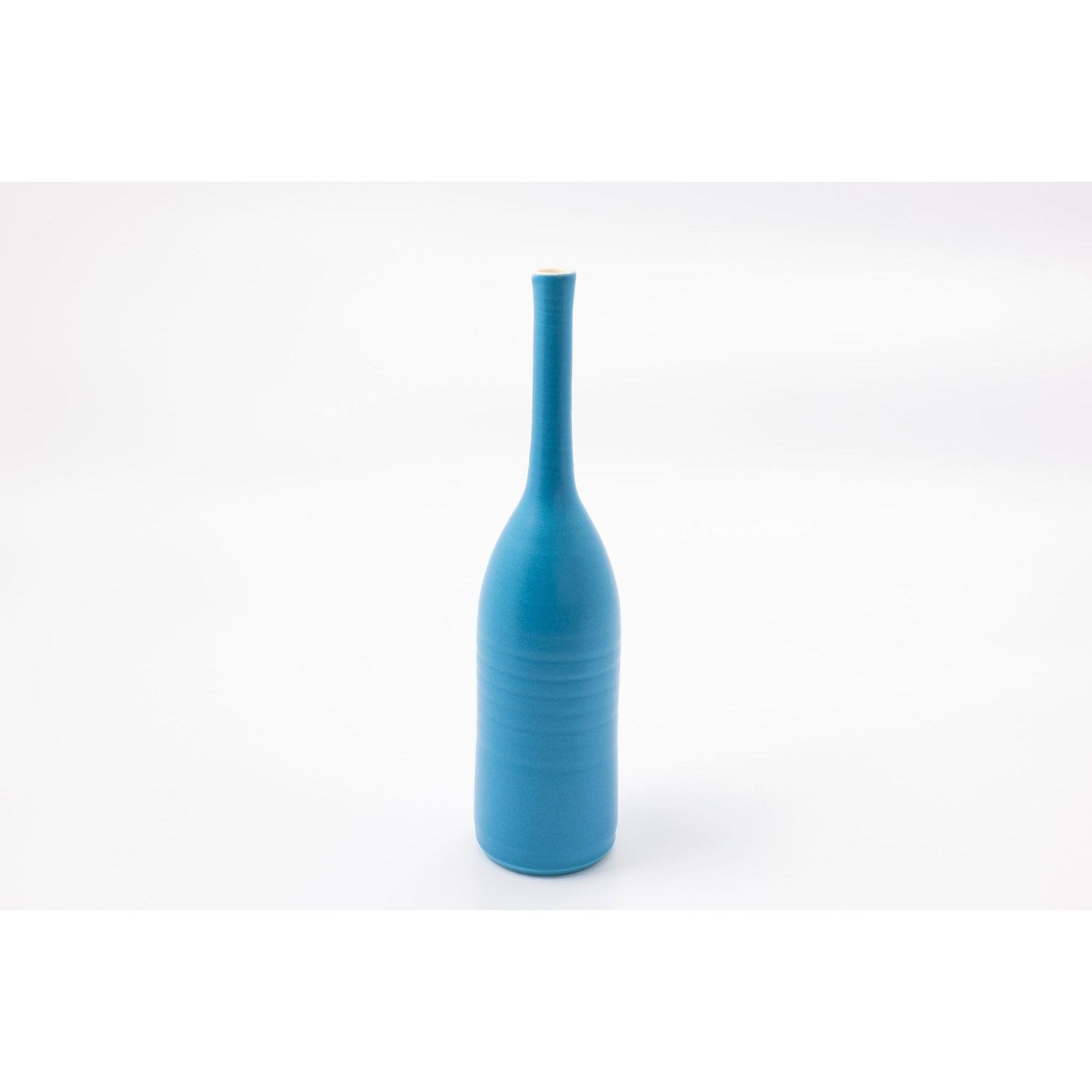 'LB220 Scilly Turquoise Bottle' by Lucy Burley ceramics, available at Padstow Gallery, Cornwall