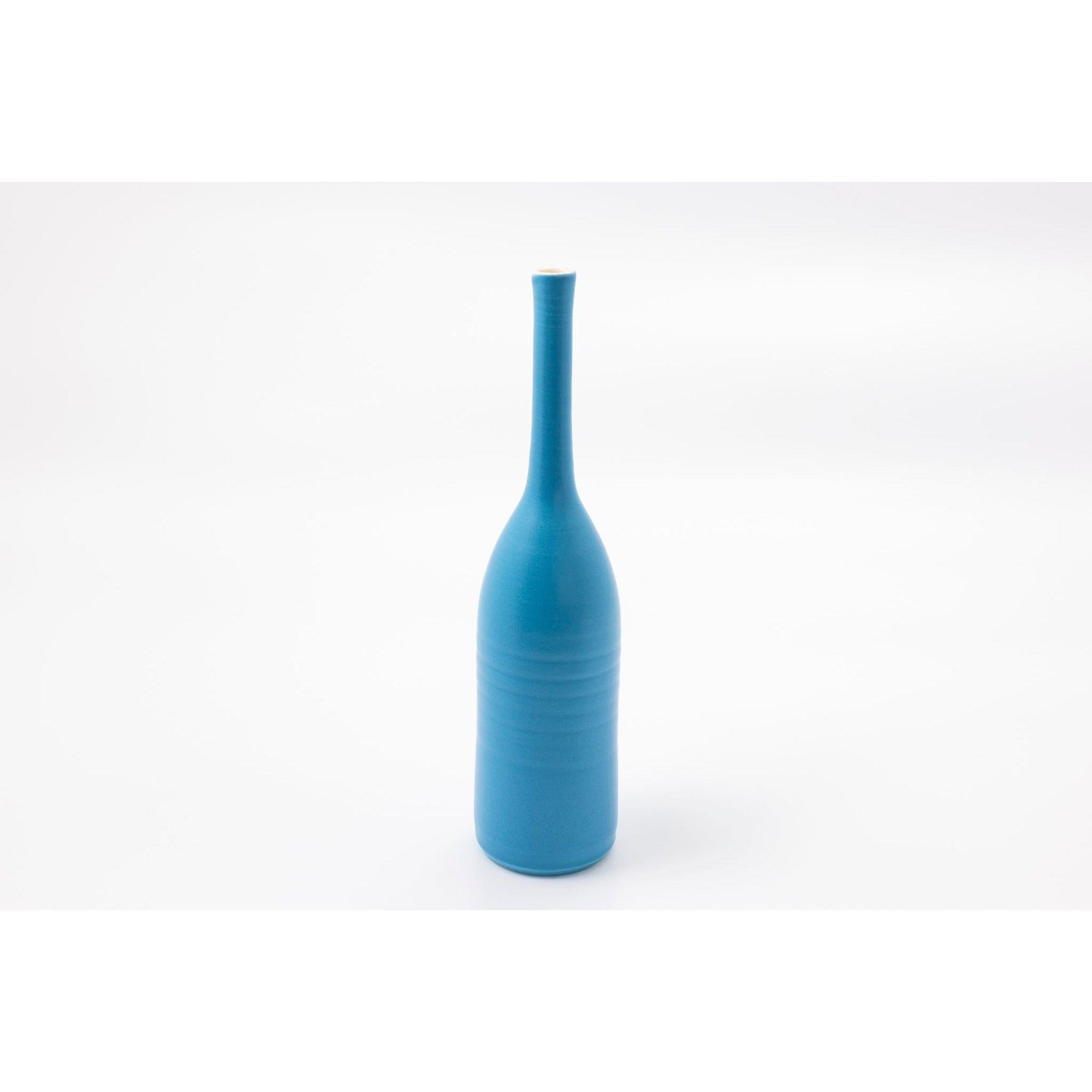 'LB220 Scilly Turquoise Bottle' by Lucy Burley ceramics, available at Padstow Gallery, Cornwall