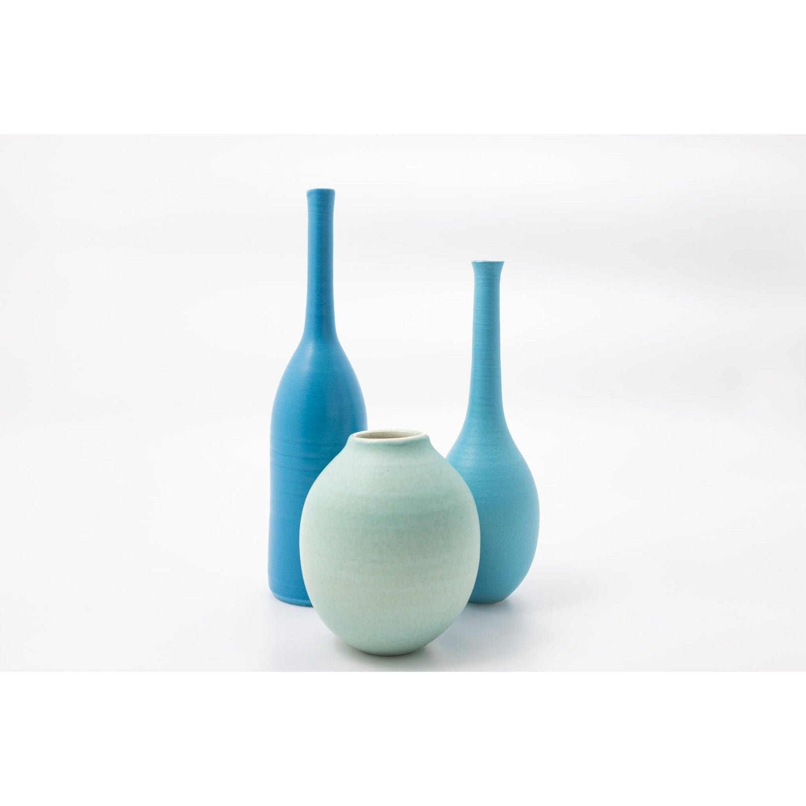 'LB220 Scilly Turquoise Bottle' by Lucy Burley ceramics, available at Padstow Gallery, Cornwall