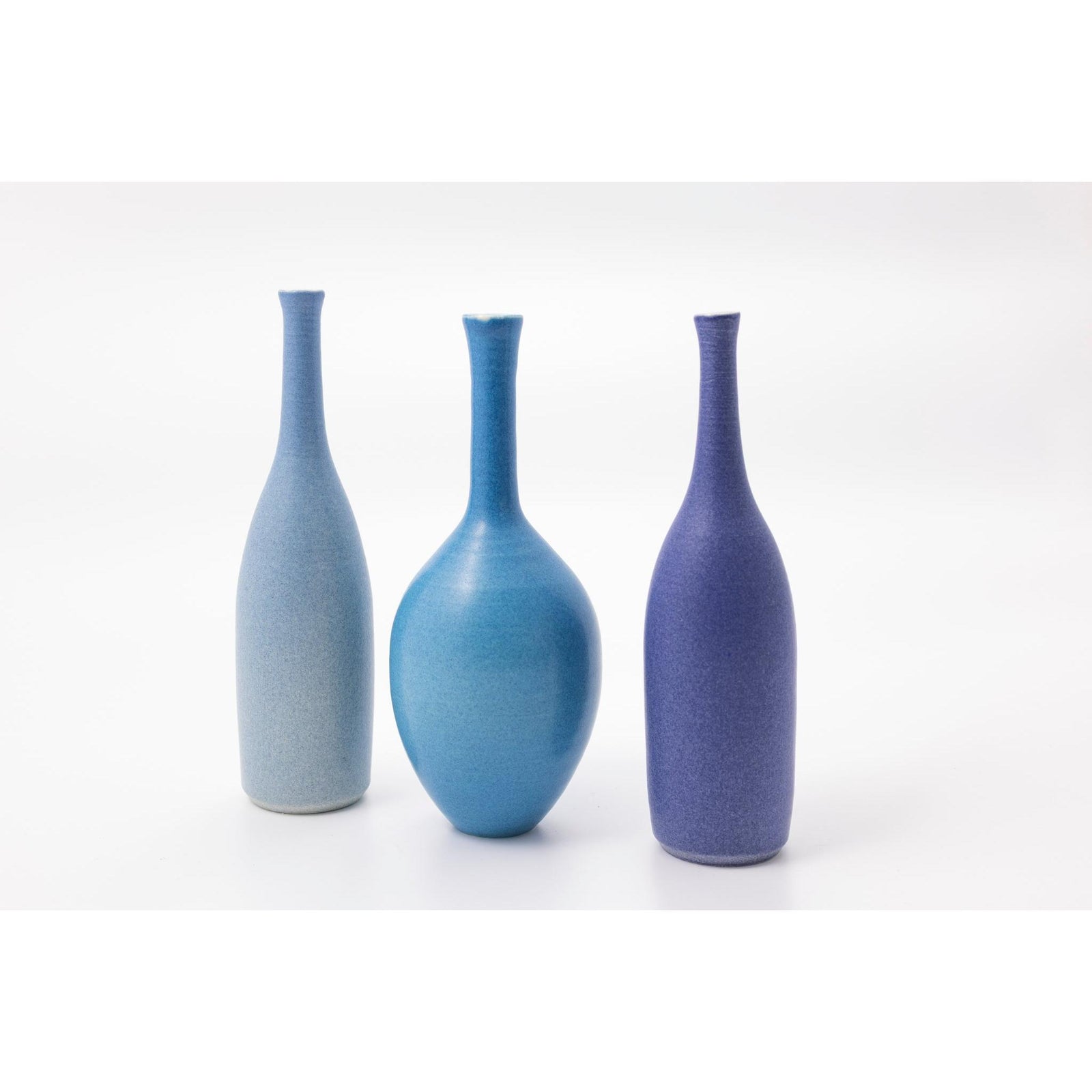 'LB213 Sky Blue bottle' by Lucy Burley ceramics, available at Padstow Gallery, Cornwall