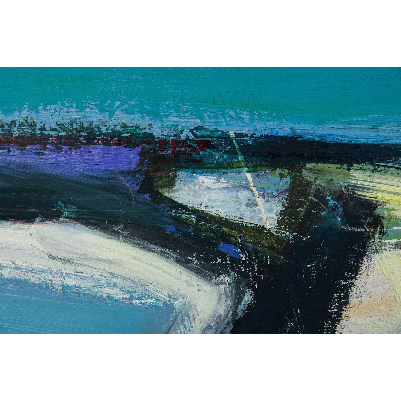 'Blue Inlet II' oil original by Justine Lois Thorpe, available at Padstow Gallery, Cornwall
