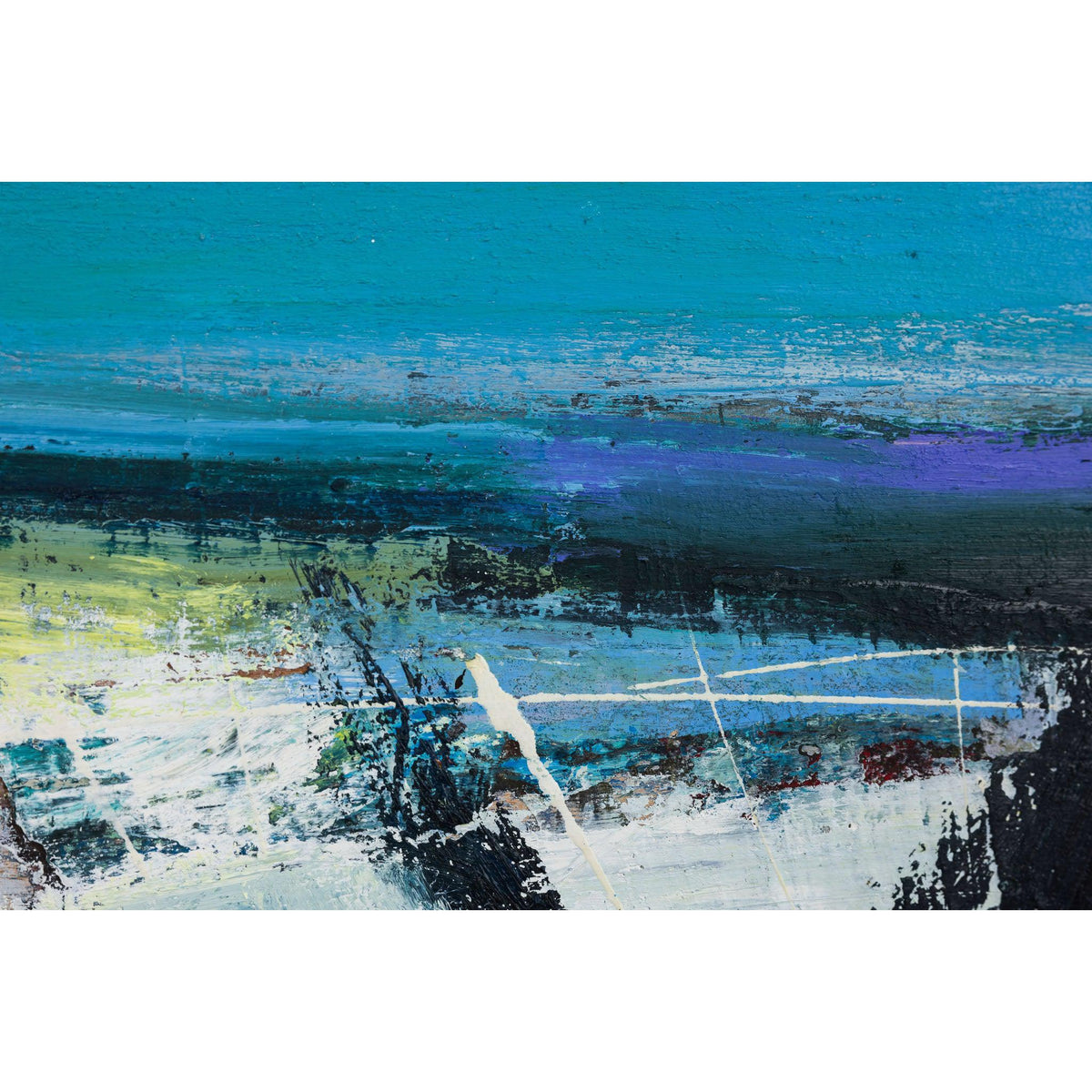 'Blue Inlet II' oil original by Justine Lois Thorpe, available at Padstow Gallery, Cornwall