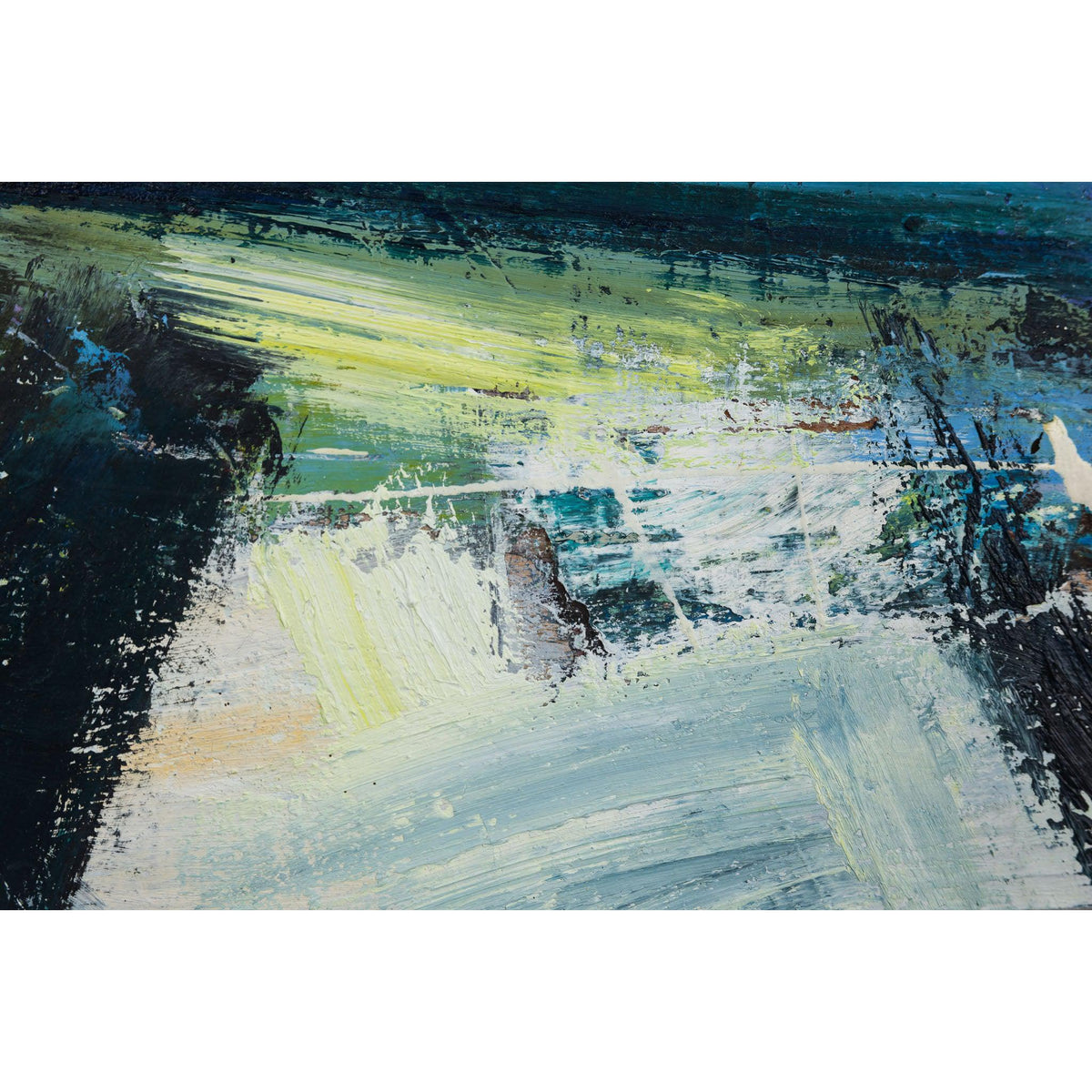 'Blue Inlet II' oil original by Justine Lois Thorpe, available at Padstow Gallery, Cornwall