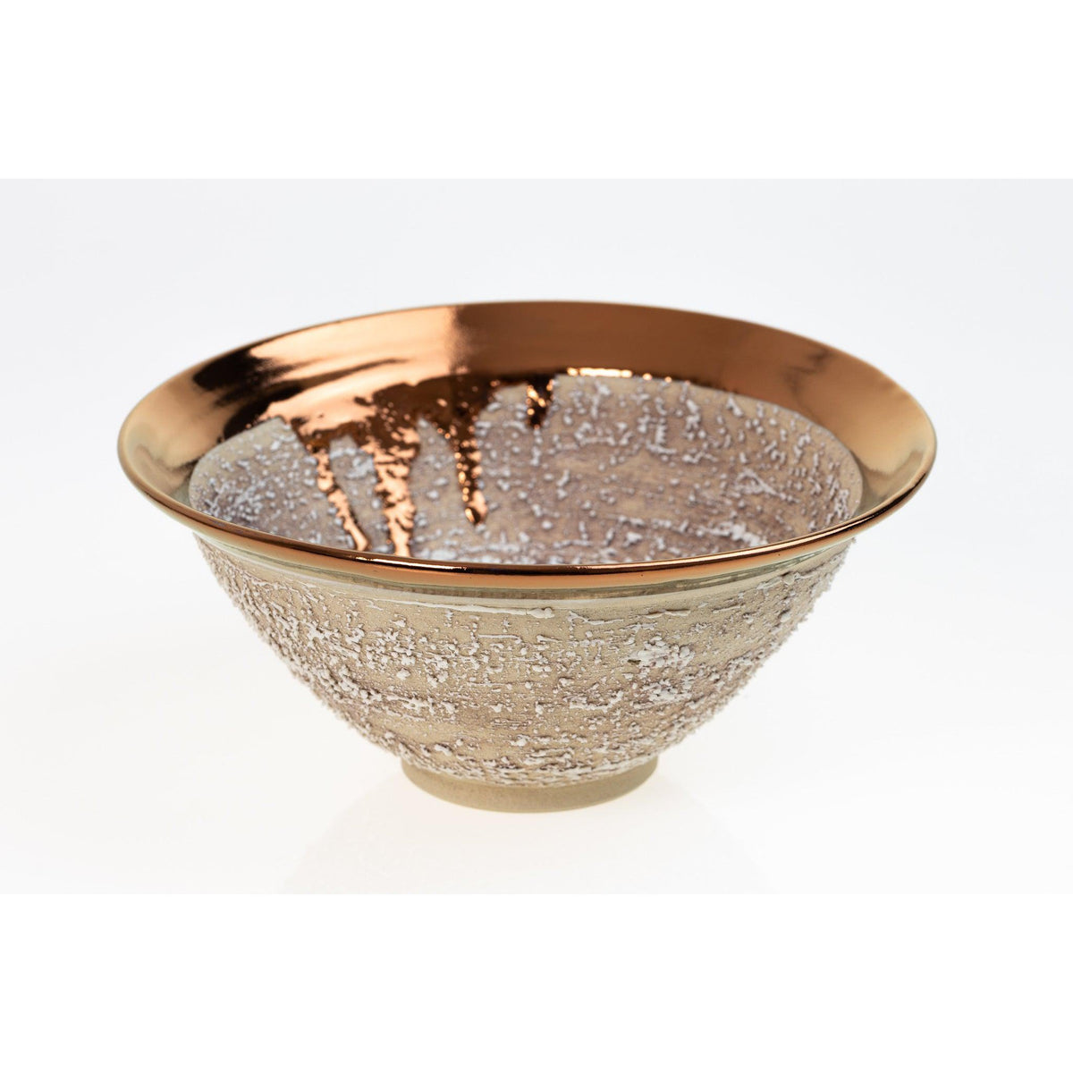 PGX31 Terra Textured Dish with Copper Lustre by Alex McCarthy, available at Padstow Gallery, Cornwall