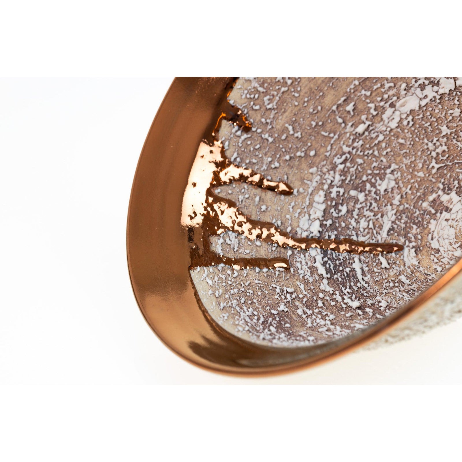 PGX31 Terra Textured Dish with Copper Lustre by Alex McCarthy, available at Padstow Gallery, Cornwall