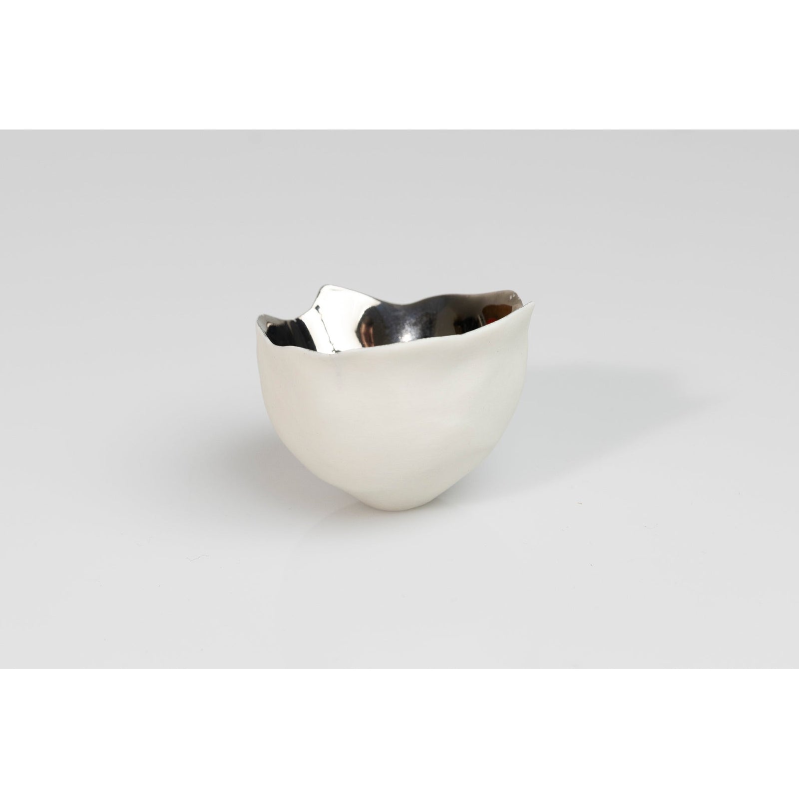 PL06 Torn Bowl white porcelain by Penny Little, available at Padstow Gallery, Cornwall