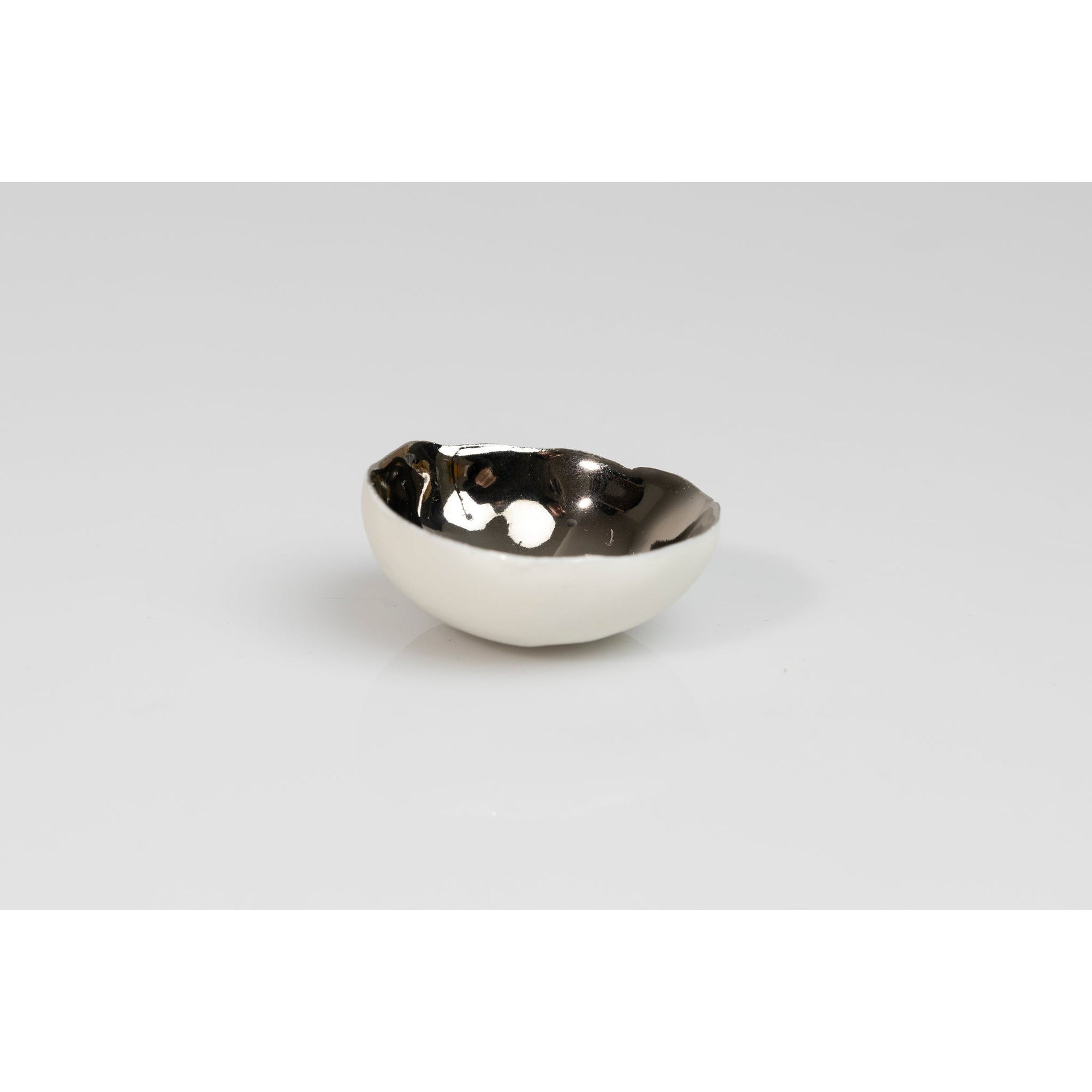 PL10 Small Asymmetrical Bowl white porcelain by Penny Little, available at Padstow Gallery, Cornwall