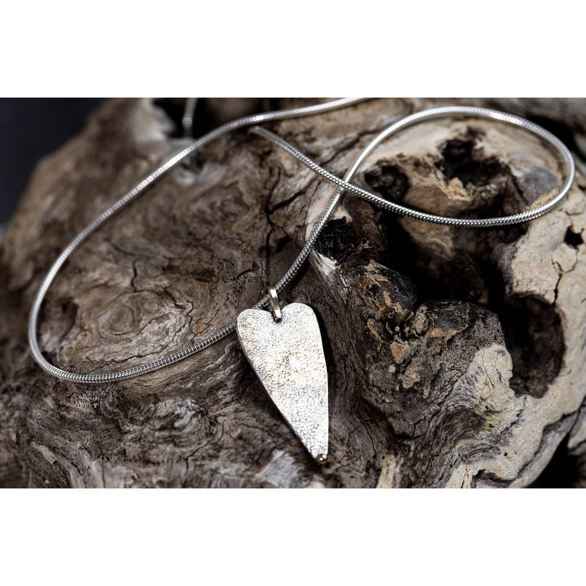 SA N44 heart necklace by Sandra Austin jewellery, available at Padstow Gallery, Cornwall