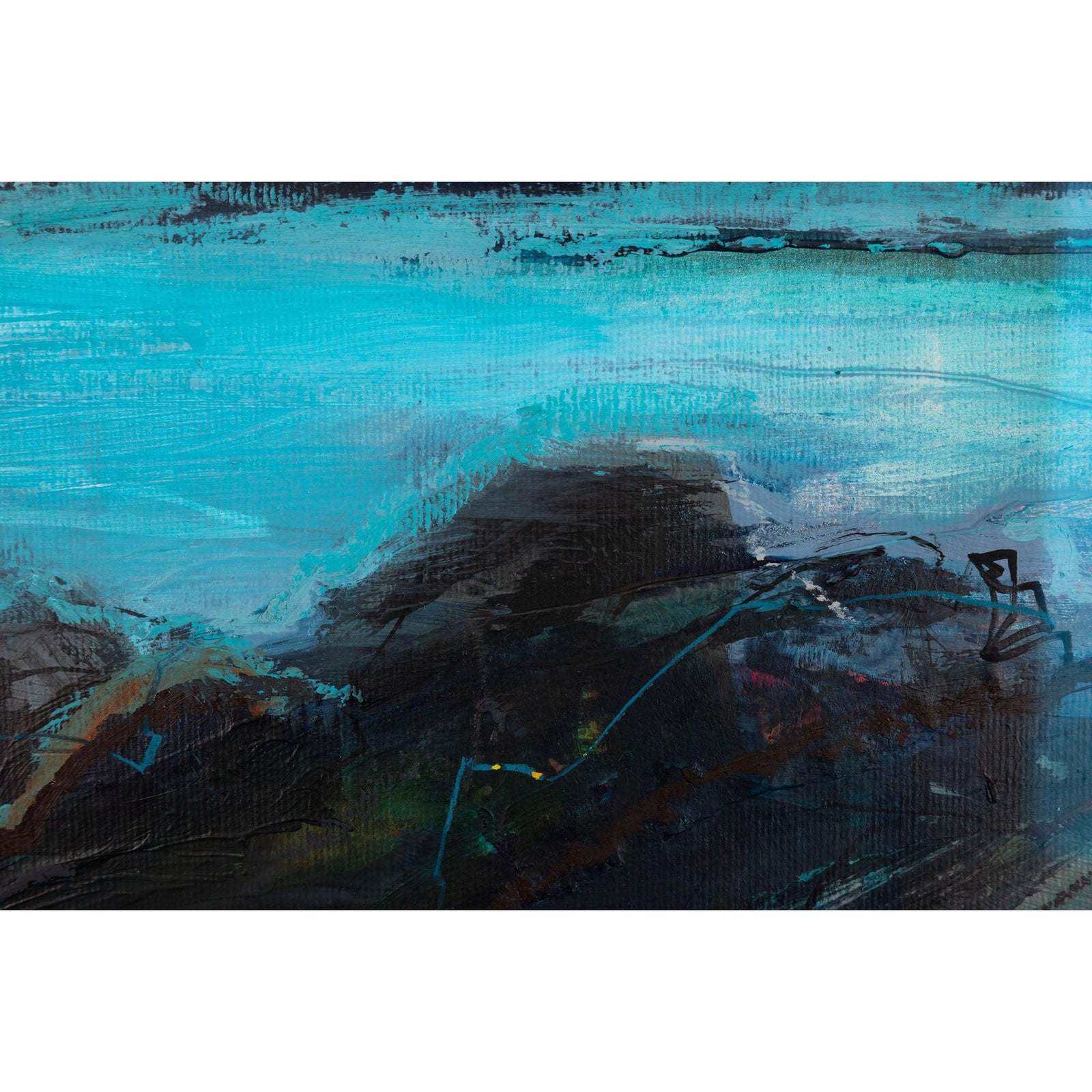 'Midnight Tide' by Jo Ellis, mixed media, original available at Padstow Gallery, Cornwall