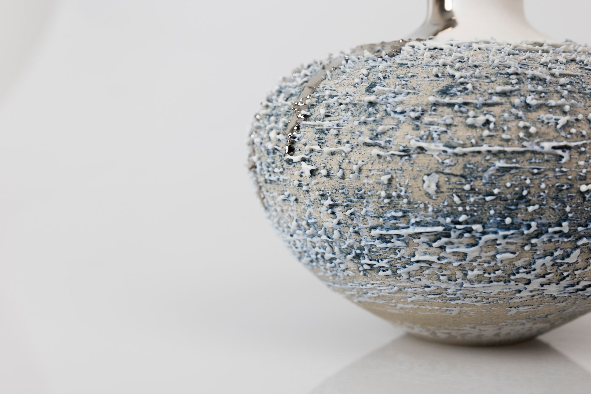 PGX41 Textured vase with Platinum Lustre by Alex McCarthy available at Padstow Gallery