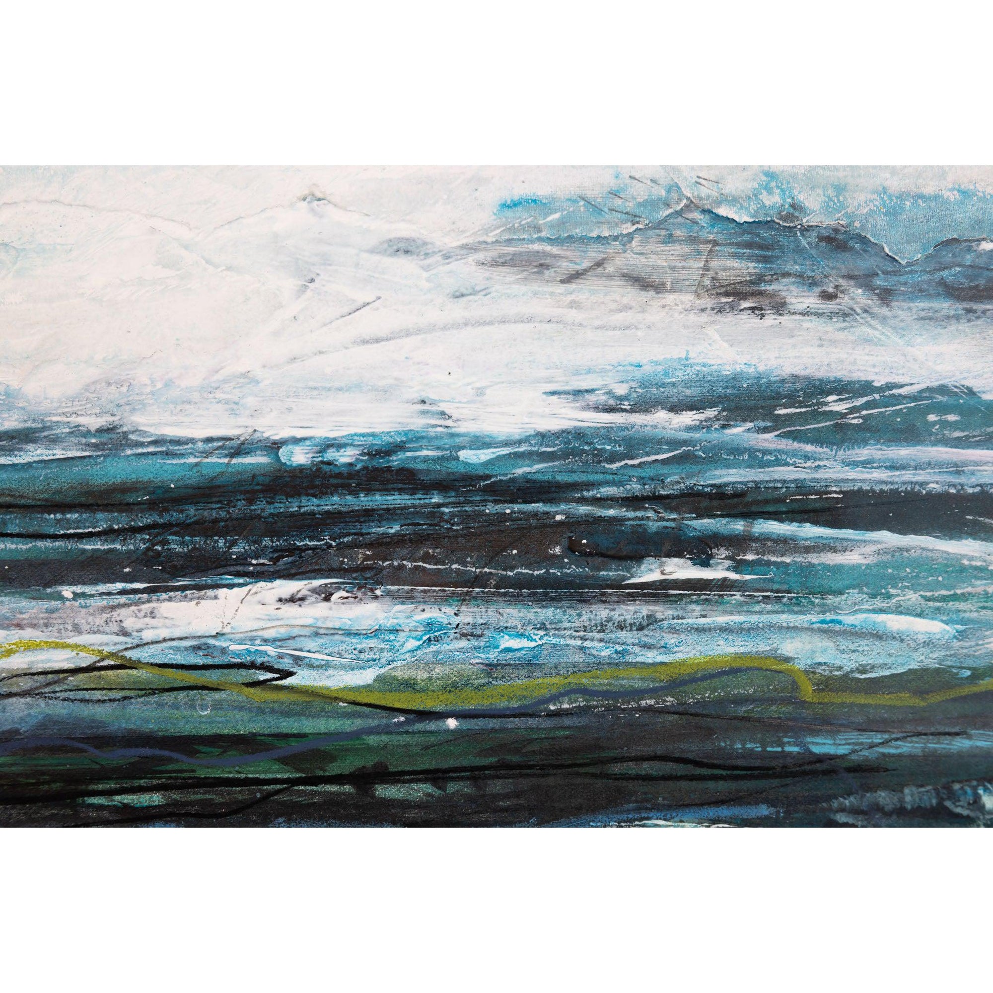 'Shorelines 2' by Jo Ellis, mixed media, original available at Padstow Gallery, Cornwall
