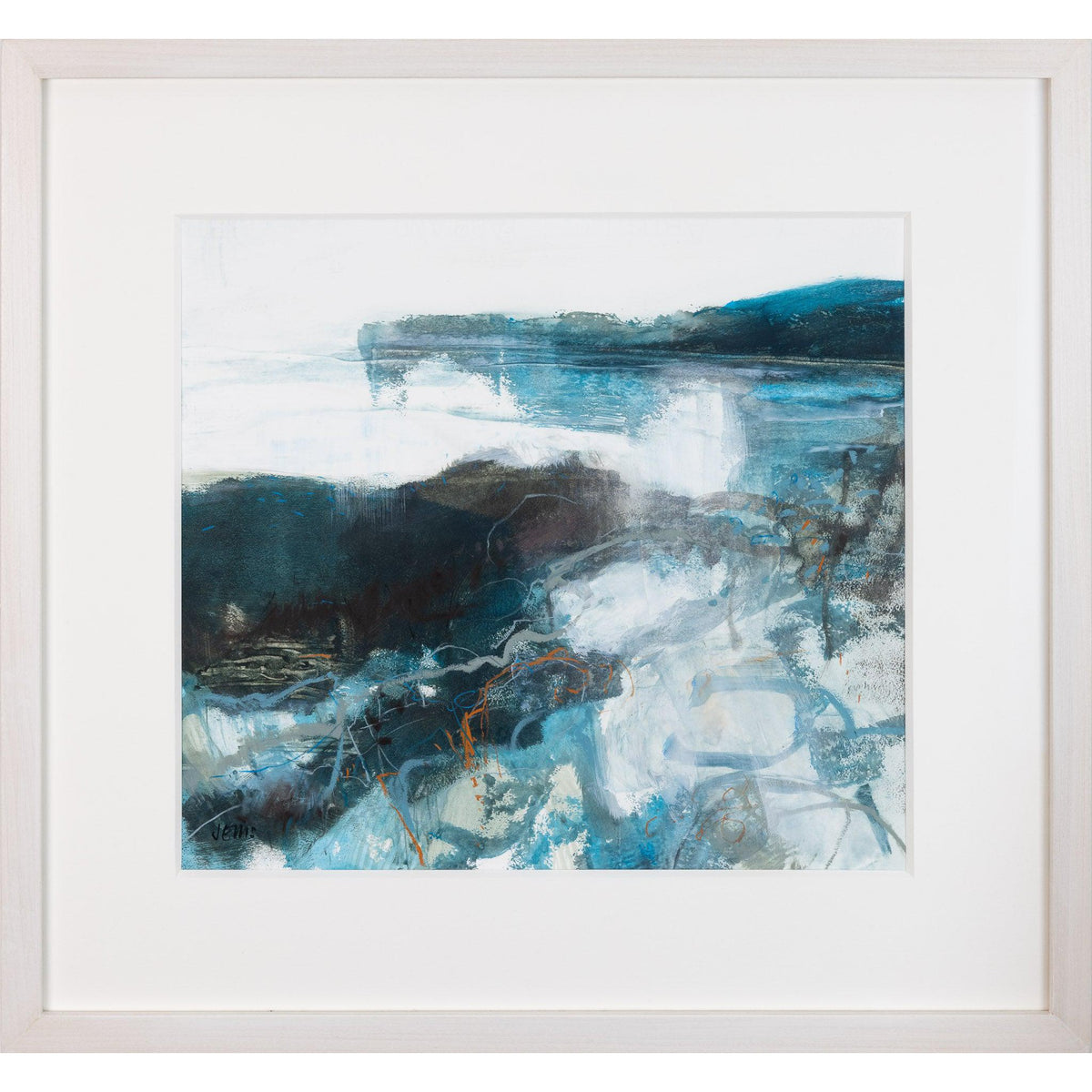 &#39;Rivermouth&#39; by Jo Ellis, mixed media, original available at Padstow Gallery, Cornwall