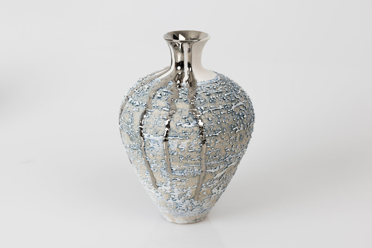 PGX40 Textured vase with Platinum Lustre by Alex McCarthy available at Padstow Gallery