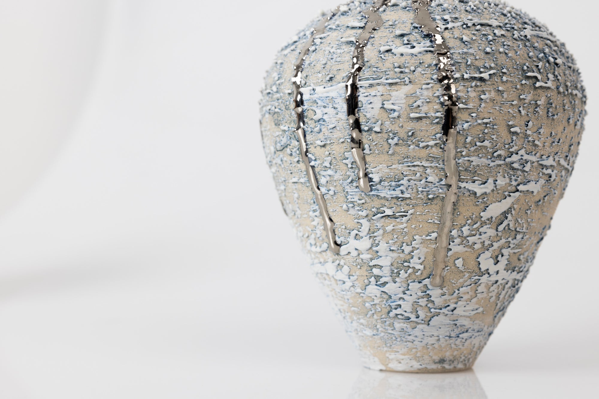 PGX40 Textured vase with Platinum Lustre by Alex McCarthy available at Padstow Gallery