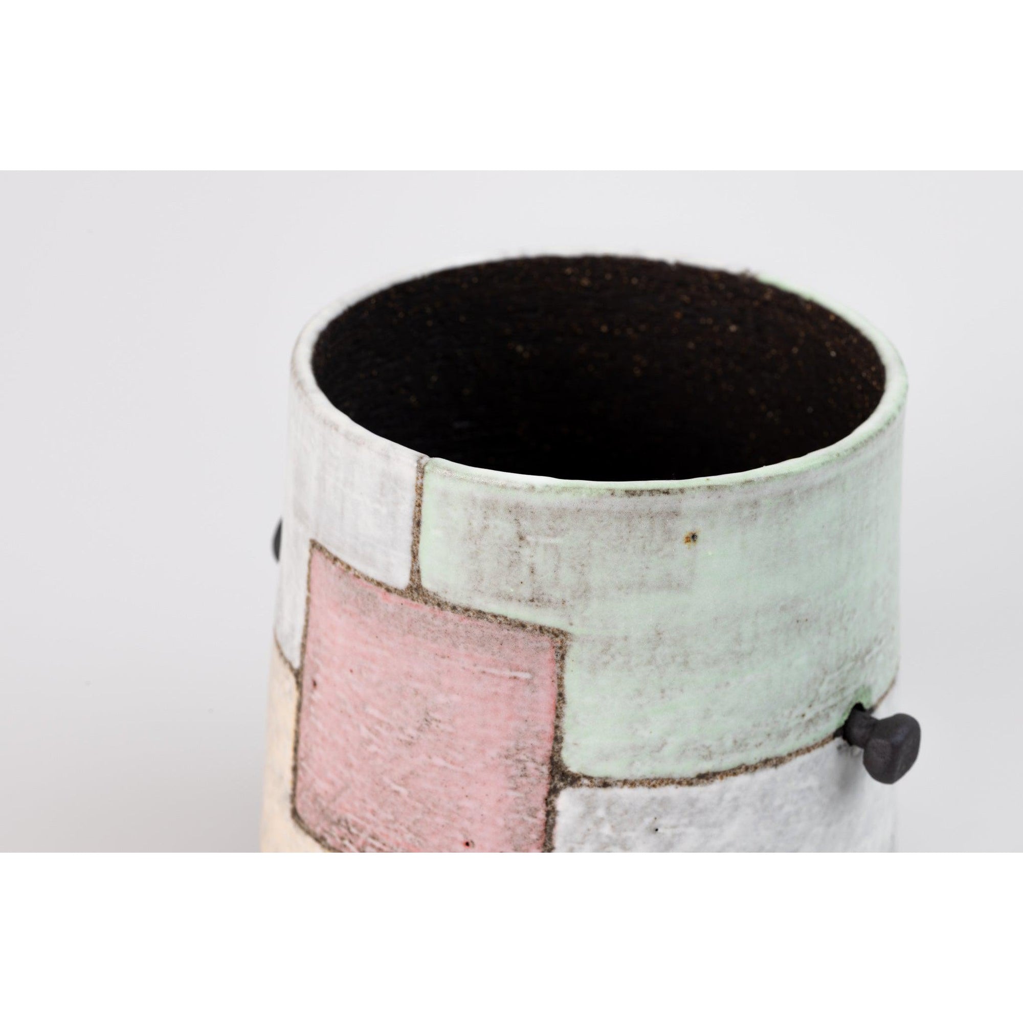 'AP40a Black Vessel with "washed" colours' by Ania Perkowska, available at Padstow Gallery, Cornwall