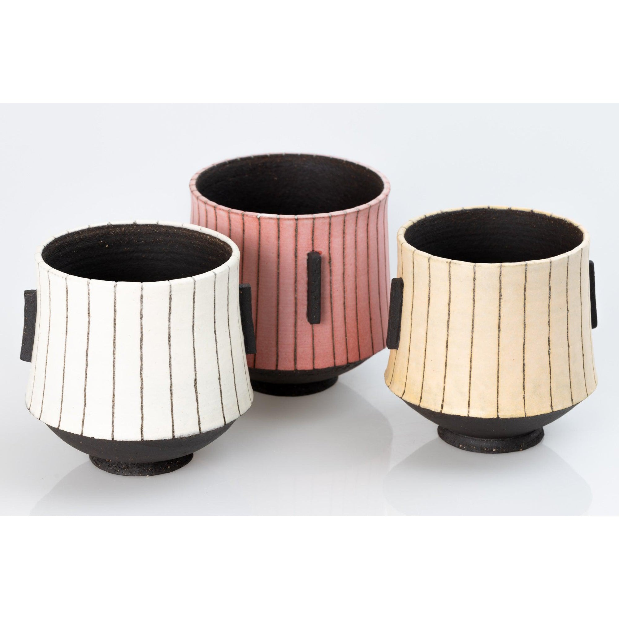 'AP39 Black Stripy Vessel - Amber' by Ania Perkowska, available at Padstow Gallery, Cornwall