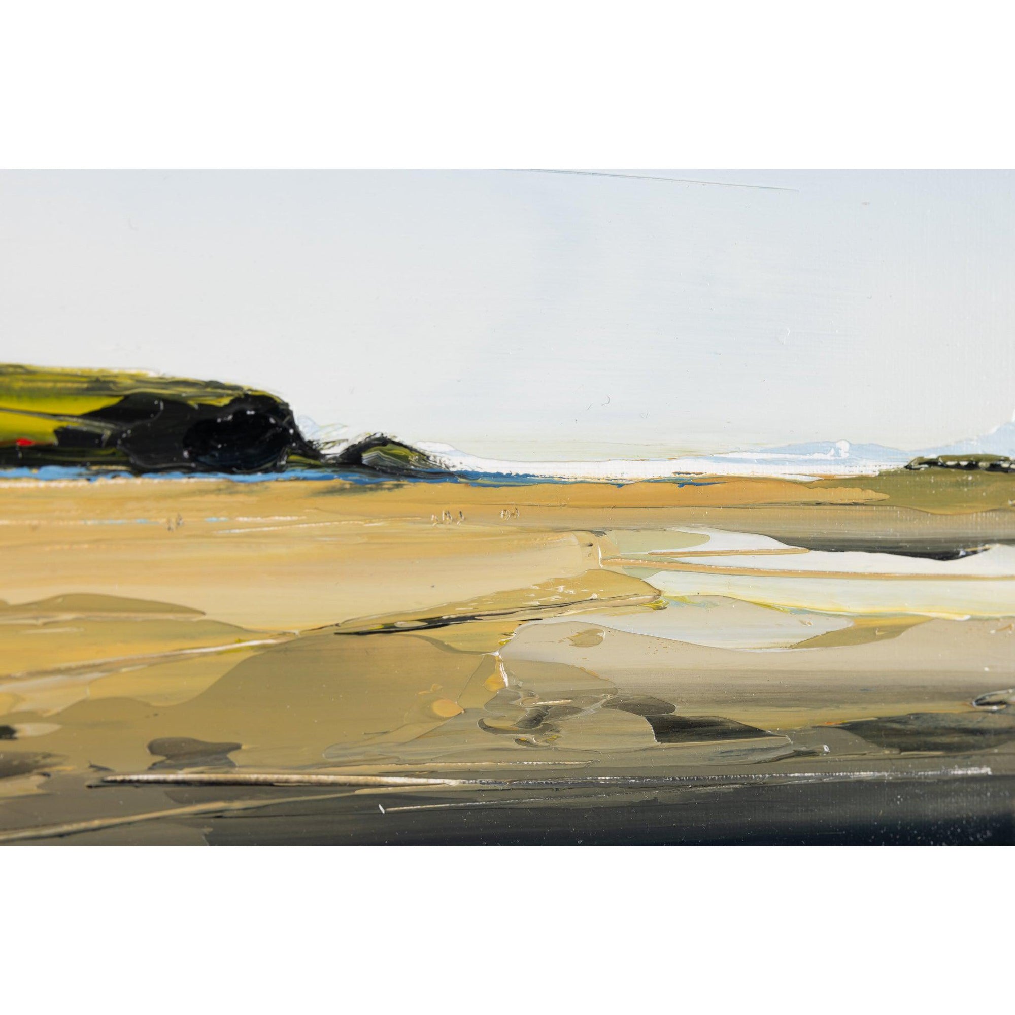 'Golden Sand at Daymer' oil framed original by Georgia Hart, available at Padstow Gallery, Cornwall