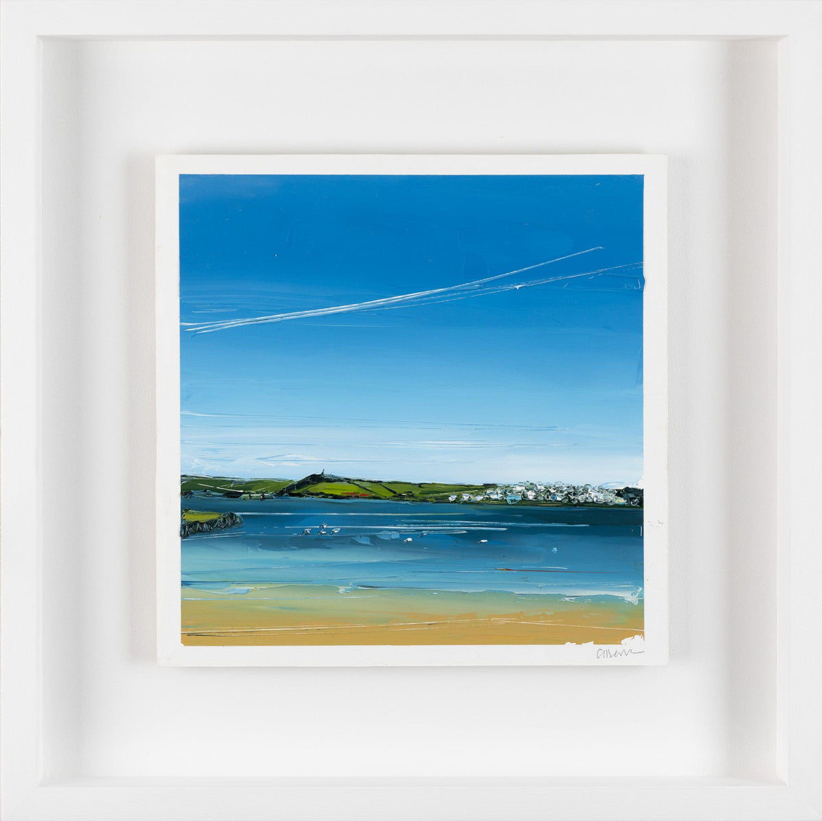 &#39;Padstow Blue&#39; oil framed original by Georgia Hart, available at Padstow Gallery, Cornwall