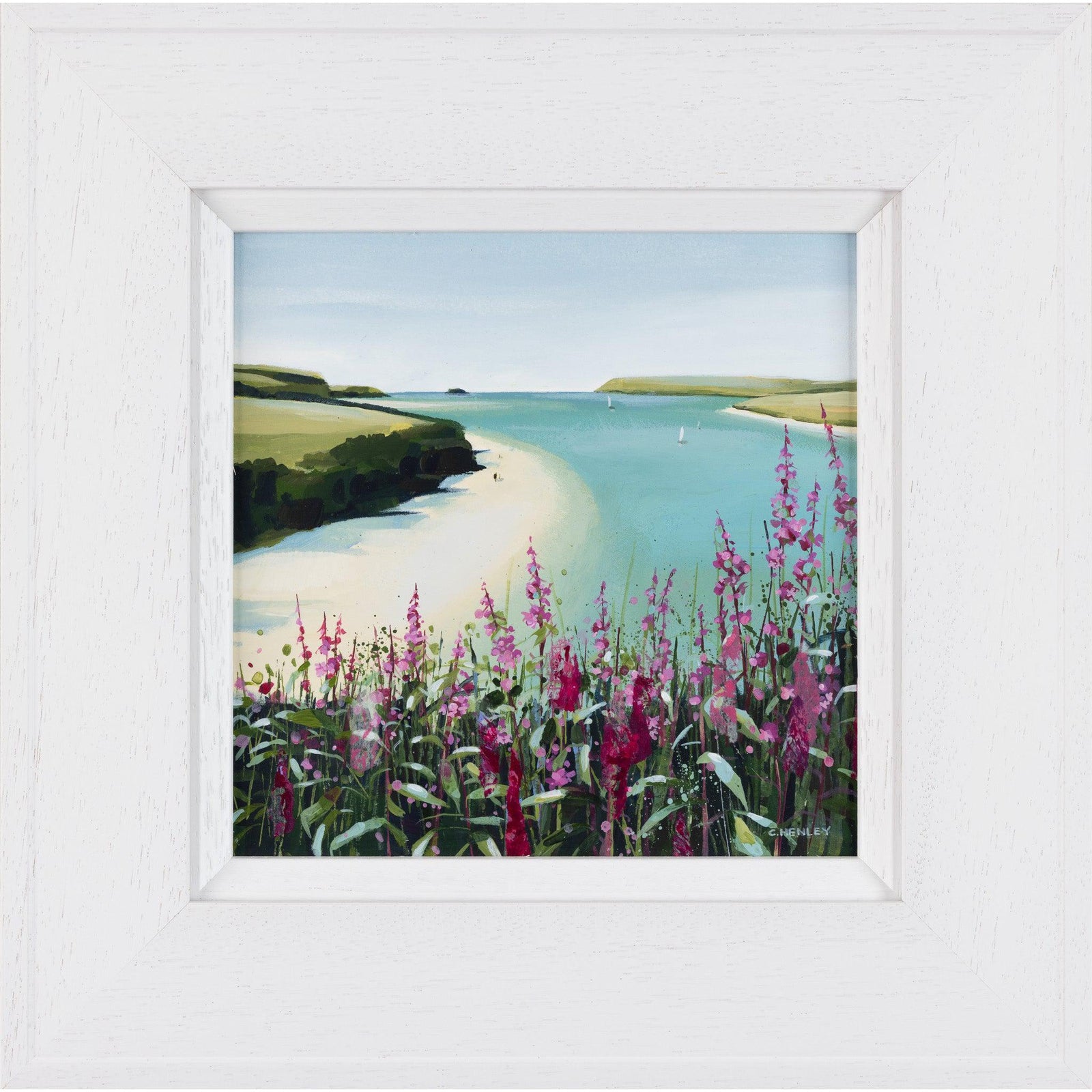 'Willowherb by the Camel Estuary' a mixed media original by Claire Henley, available at Padstow Gallery, Cornwall