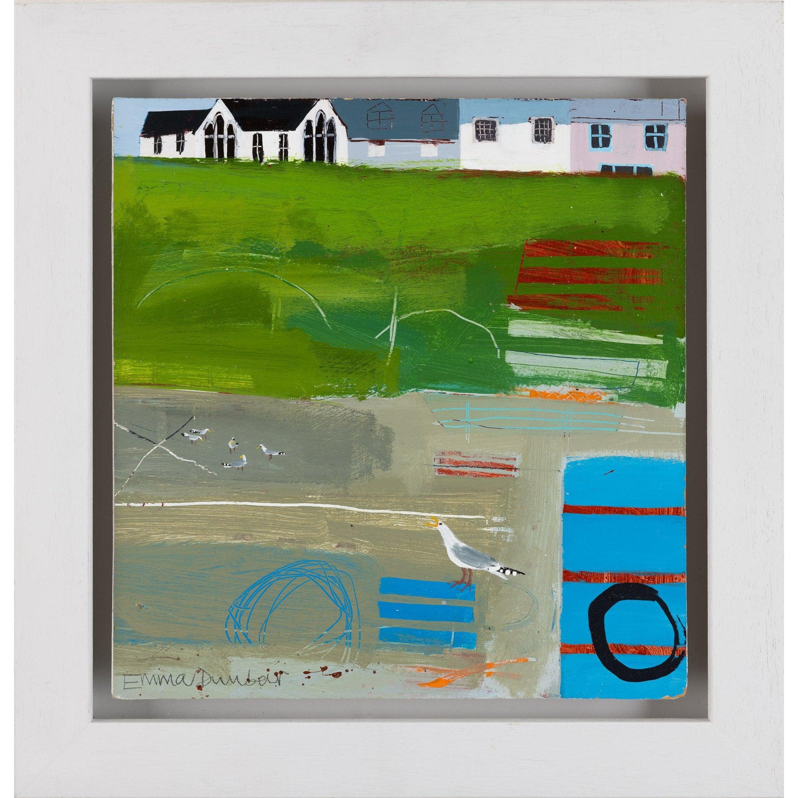 'Old School House, Port Isaac' acrylic on board, by Emma Dunbar, available at Padstow Gallery, Cornwall