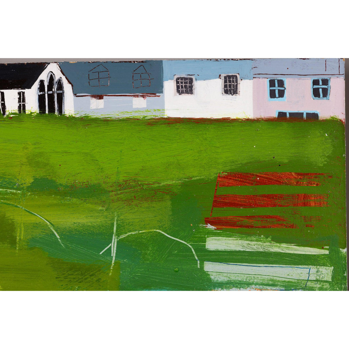 'Old School House, Port Isaac' acrylic on board, by Emma Dunbar, available at Padstow Gallery, Cornwall