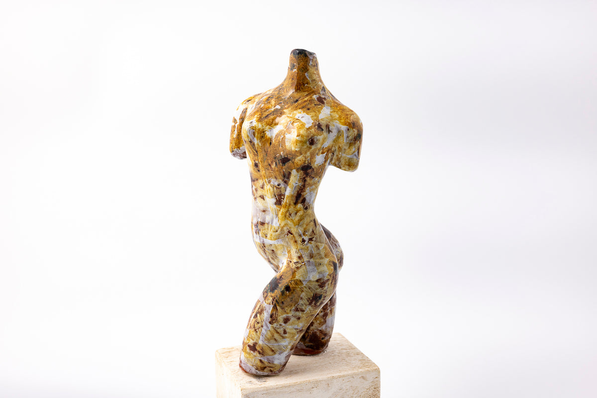 SH81 About glazed terracotta figure by Sophie Howard available at Padstow Gallery Cornwall