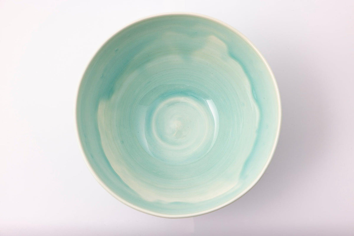 EL02 Sea Green Sgraffito Medium Bowl by Elke Lucas available at Padstow Gallery Cornwall