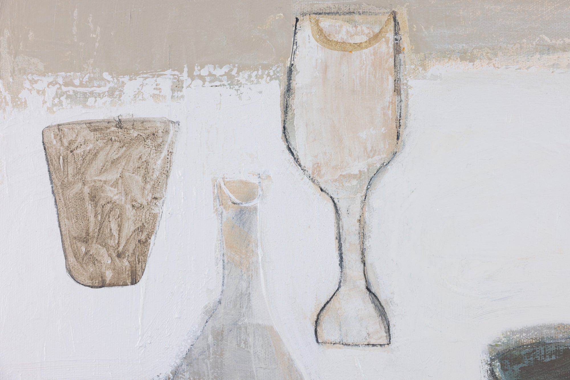 With Friends, Mixed media on linen by Sonia Barton, available from Padstow Gallery, Cornwall