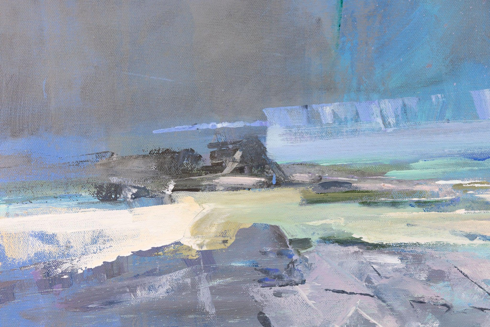'The Stack, Polzeath' acrylic original by Andrew Jago, available at Padstow Gallery, Cornwall