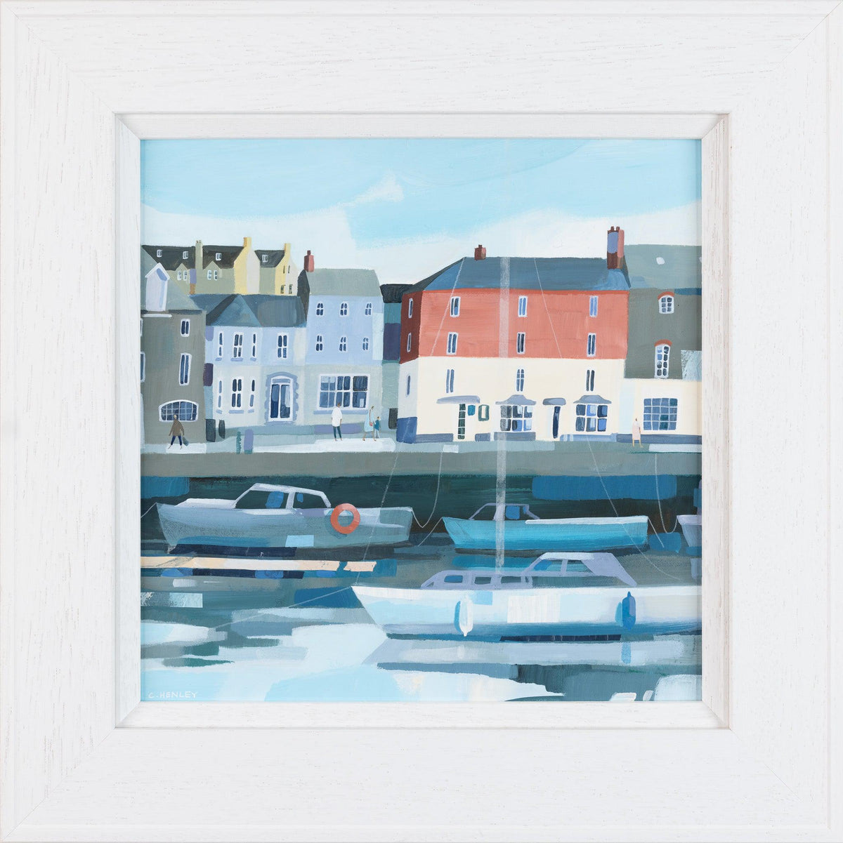 &#39;Padstow South Quay&#39; a mixed media original by Claire Henley, available at Padstow Gallery, Cornwall