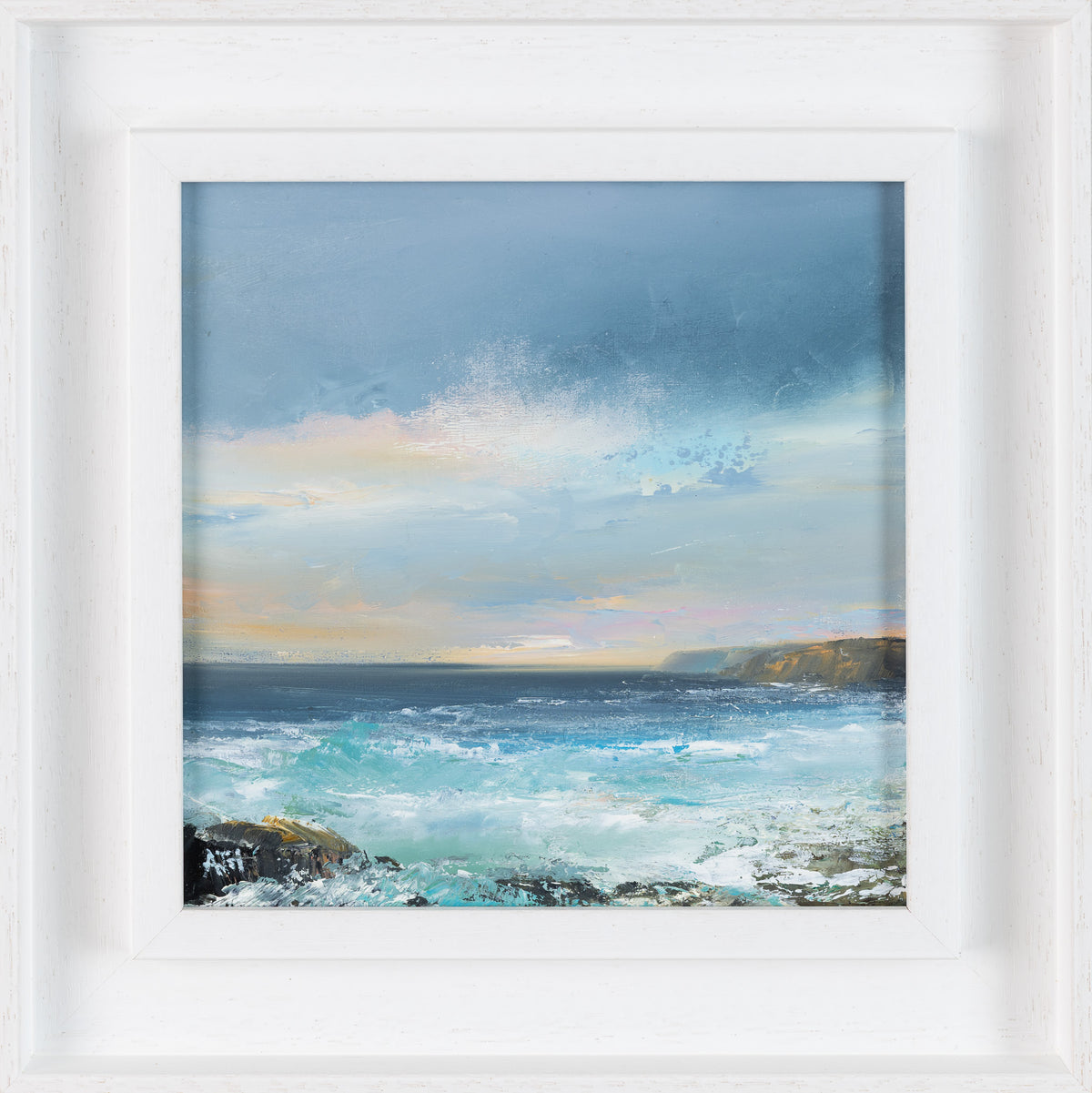 &#39;Evening Sky over Daymer Bay&#39; oil on board original by Amanda Hoskin, available at Padstow Gallery, Cornwall