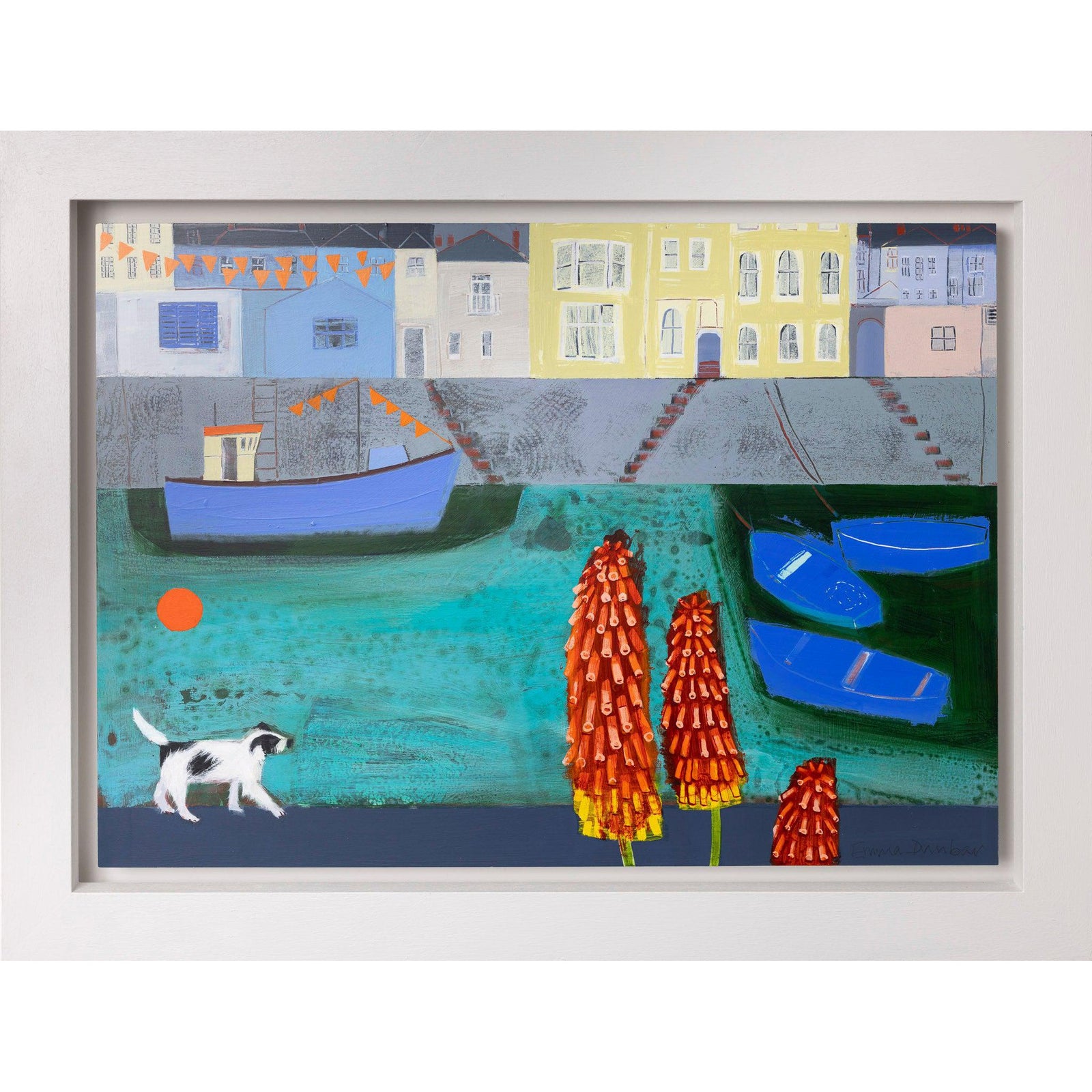 Quayside Ramble, by Emma Dunbar, available from Padstow Gallery, Cornwall