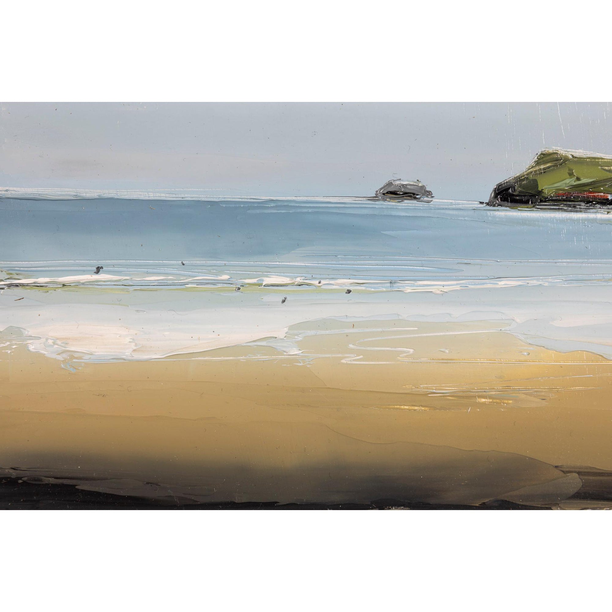 Soft Horizon, Polzeath oil original painting by Georgia Hart, available at Padstow Gallery, Cornwall