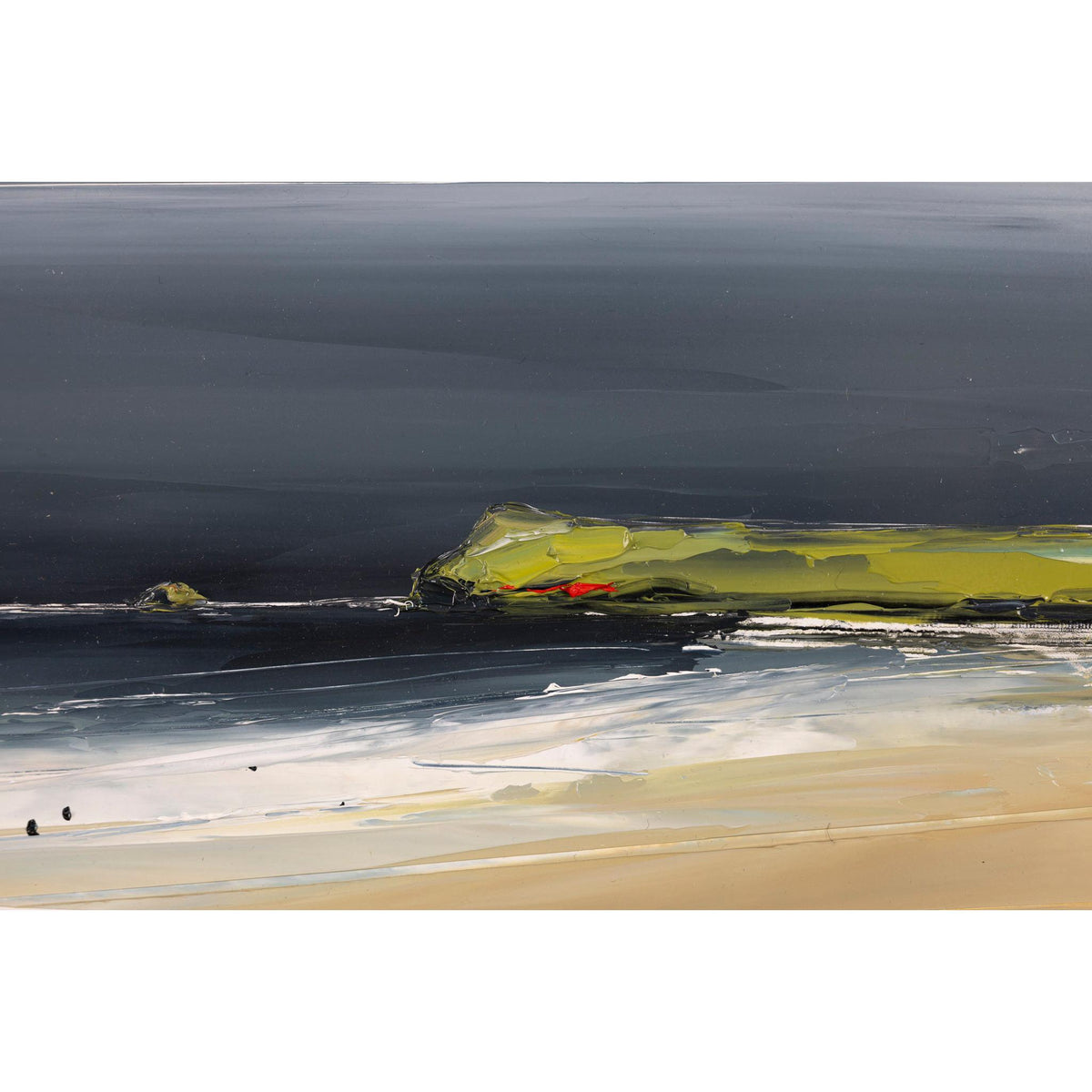 Close up detail of 'Towards Baby Bay, Polzeath' oil original painting by Georgia Hart, available at Padstow Gallery, Cornwall