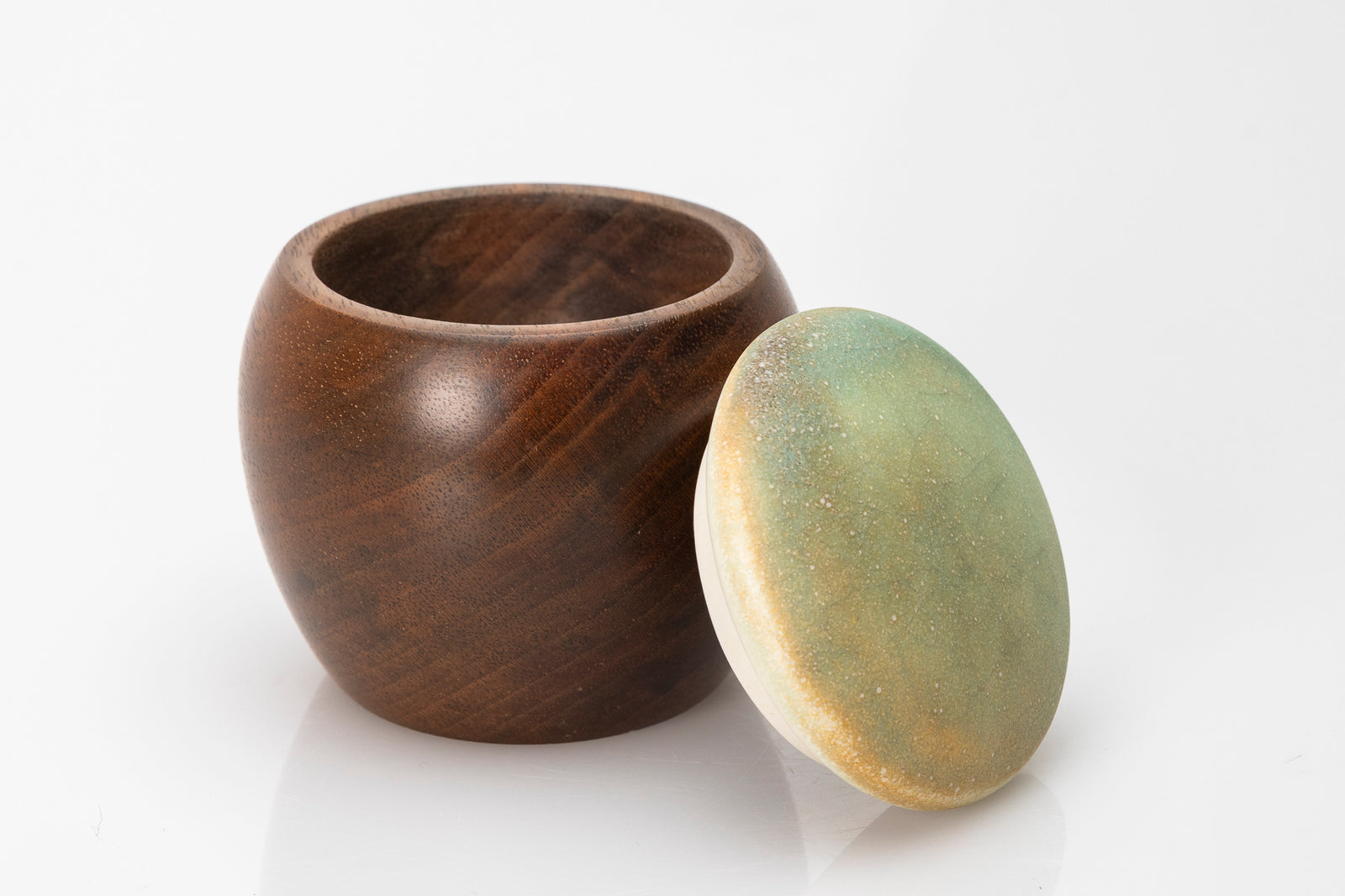 Walnut wave pot by Kate Schuricht ceramics, available at Padstow Gallery Cornwall