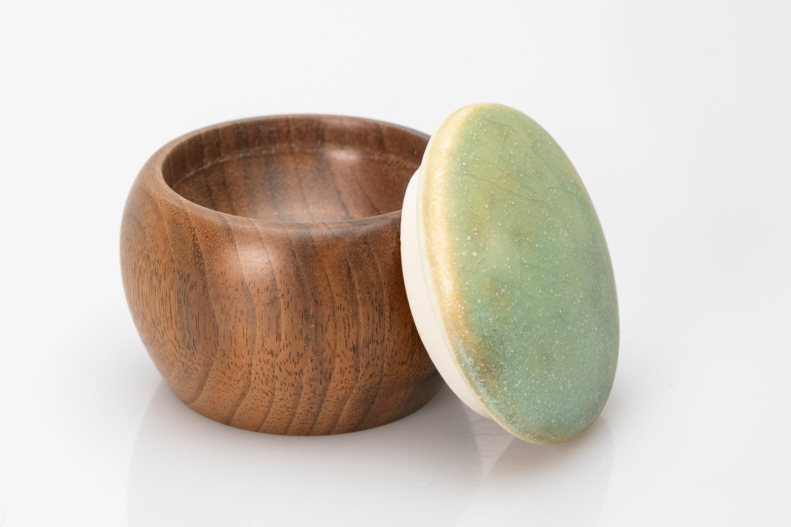 Walnut wave pot by Kate Schuricht ceramics, available at Padstow Gallery Cornwall