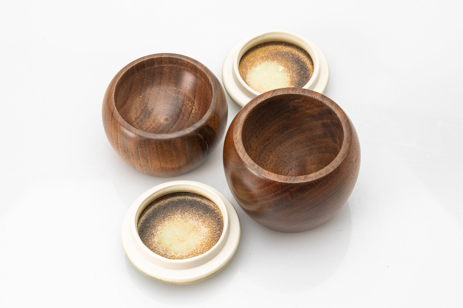 Walnut wave pot by Kate Schuricht ceramics, available at Padstow Gallery Cornwall