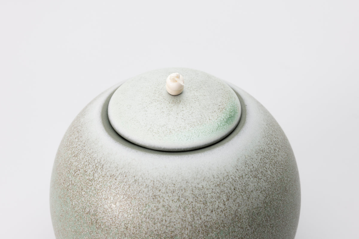 Lunar Stoneware Sphere pot by Kate Schuricht ceramics, available at Padstow Gallery Cornwall