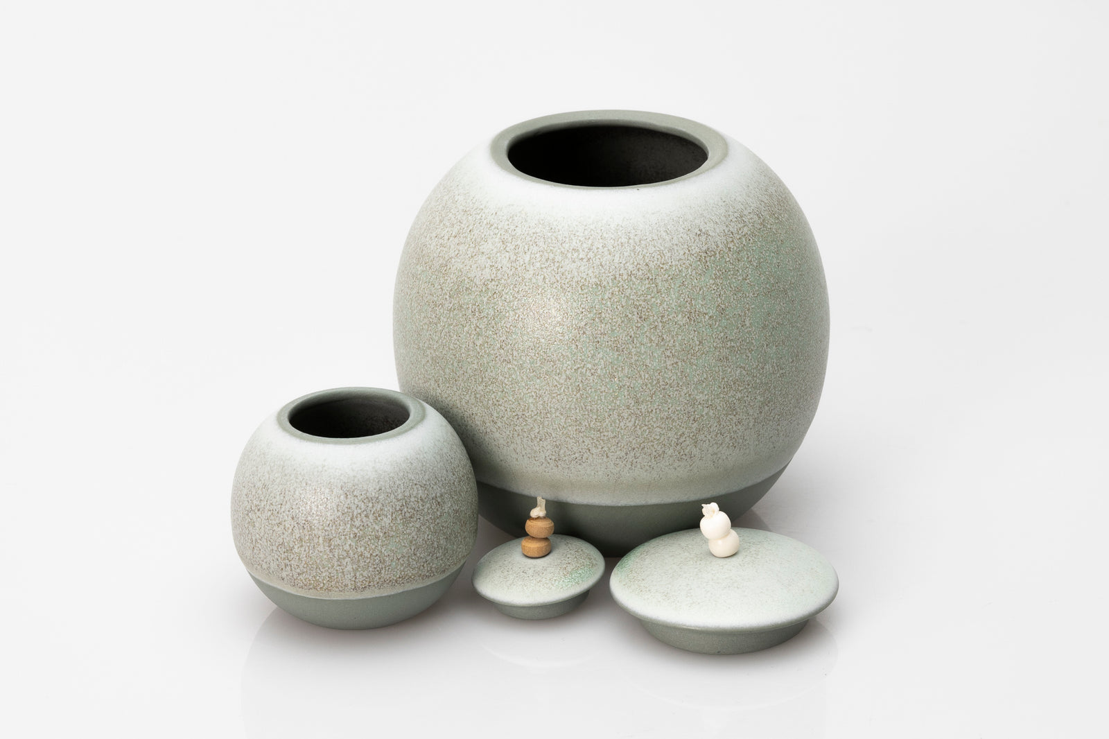 Lunar Stoneware Sphere pot by Kate Schuricht ceramics, available at Padstow Gallery Cornwall