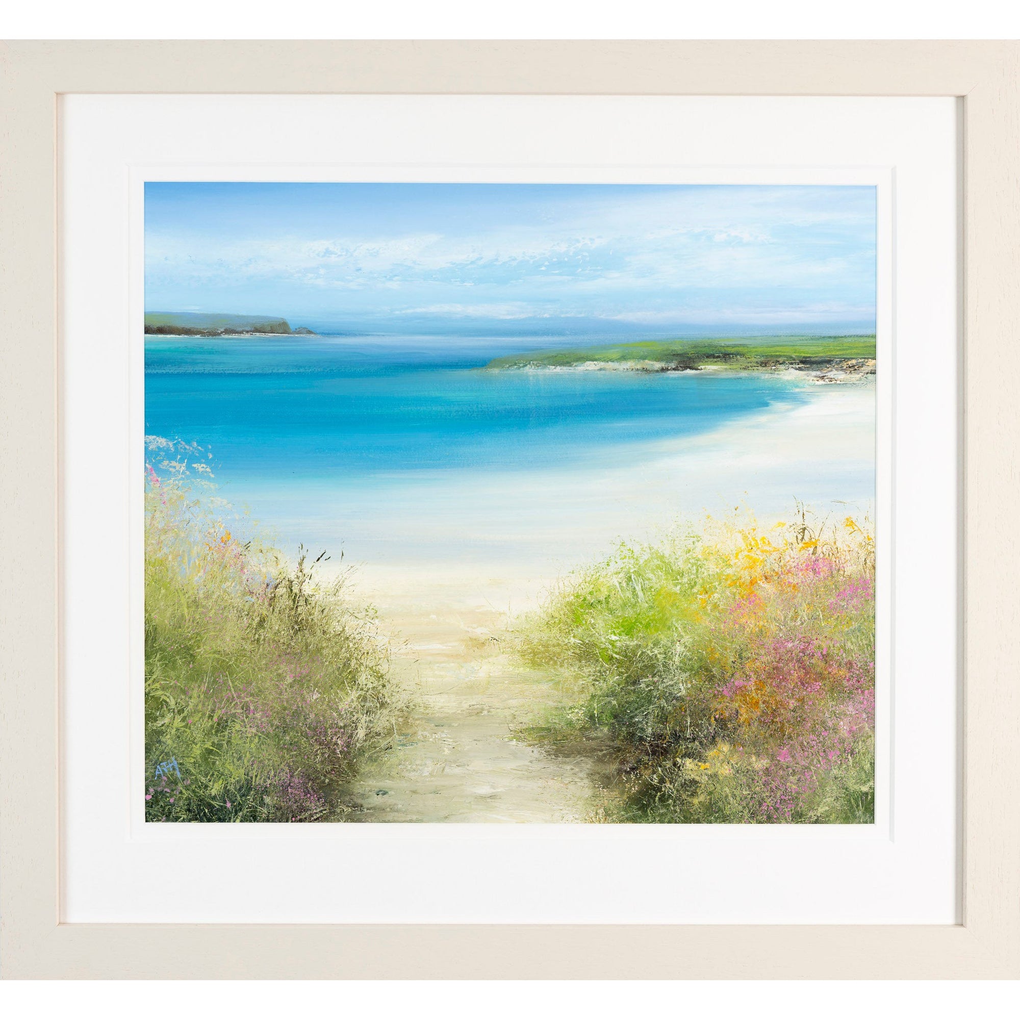 'A Turquoise Tide At Daymer Bay' oil on paper original by Amanda Hoskin, available at Padstow Gallery, Cornwall