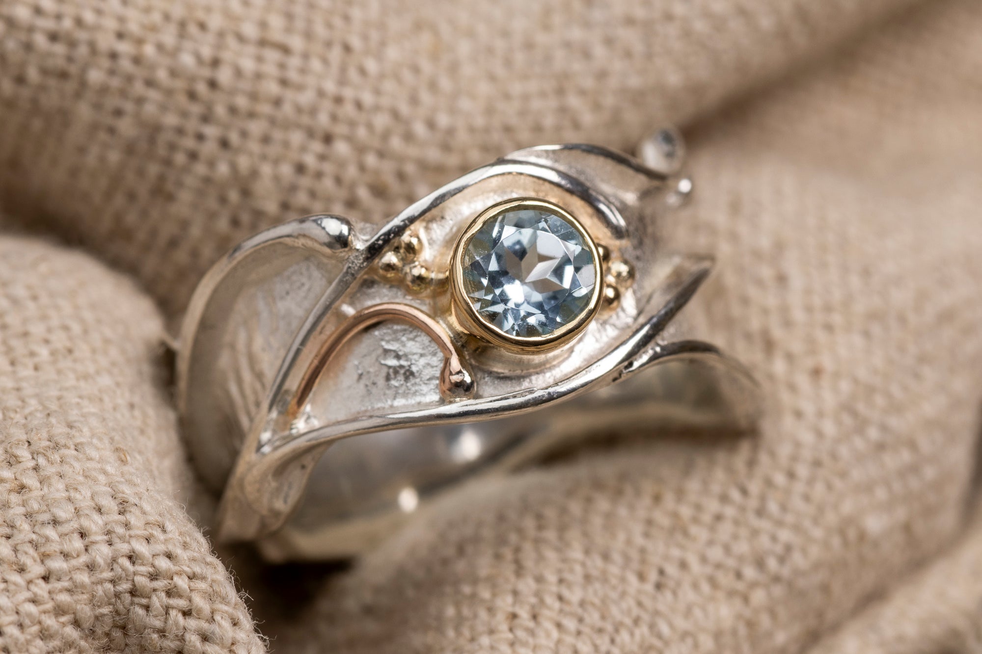 LG129 Topaz Ring Size O 1/2 by Les Grimshaw available at Padstow Gallery Cornwall