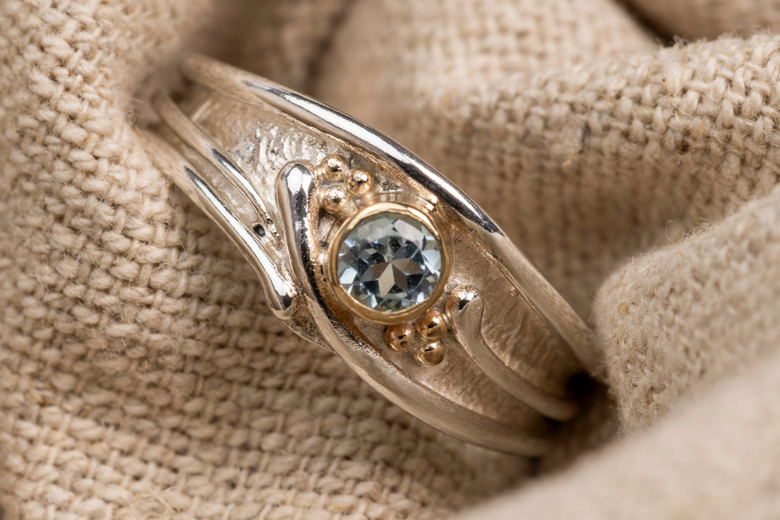 LG130 Topaz Ring Size O by Les Grimshaw available at Padstow Gallery Cornwall