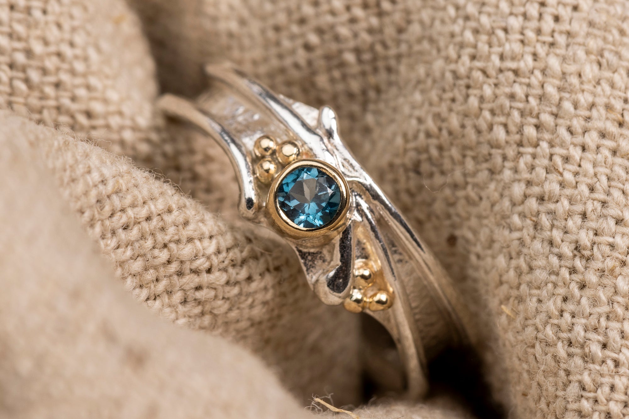 LG132 Topaz Ring Size L 1/2 by Les Grimshaw available at Padstow Gallery Cornwall