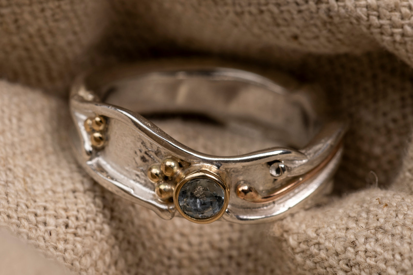 LG131 Topaz Ring Size O by Les Grimshaw available at Padstow Gallery Cornwall