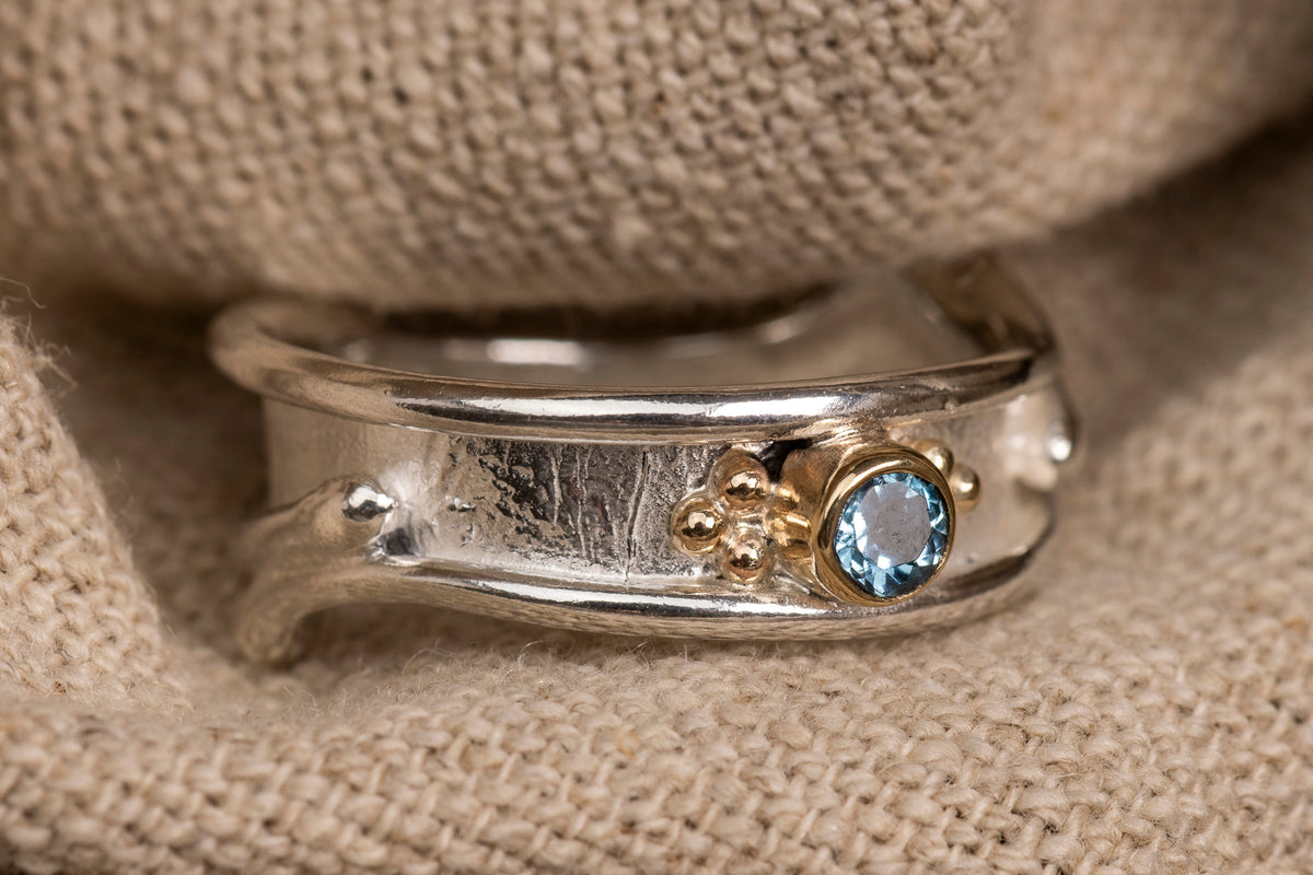 LG 136 Topaz Ring Size N by Les Grimshaw available at Padstow Gallery Cornwall