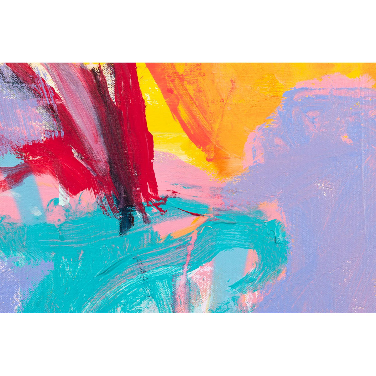 Close up of Fresh 100x120cm mixed media original painting by Alex Yarlett, available at Padstow Gallery, Cornwall