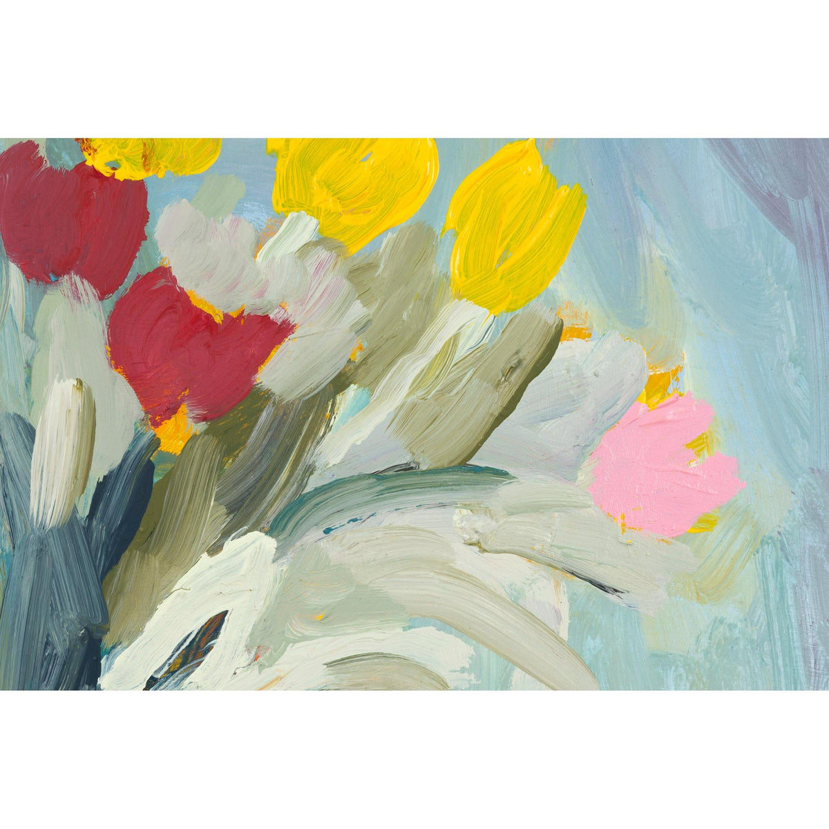 Close up of Embrace, mixed media original painting by Alex Yarlett, available at Padstow Gallery, Cornwall